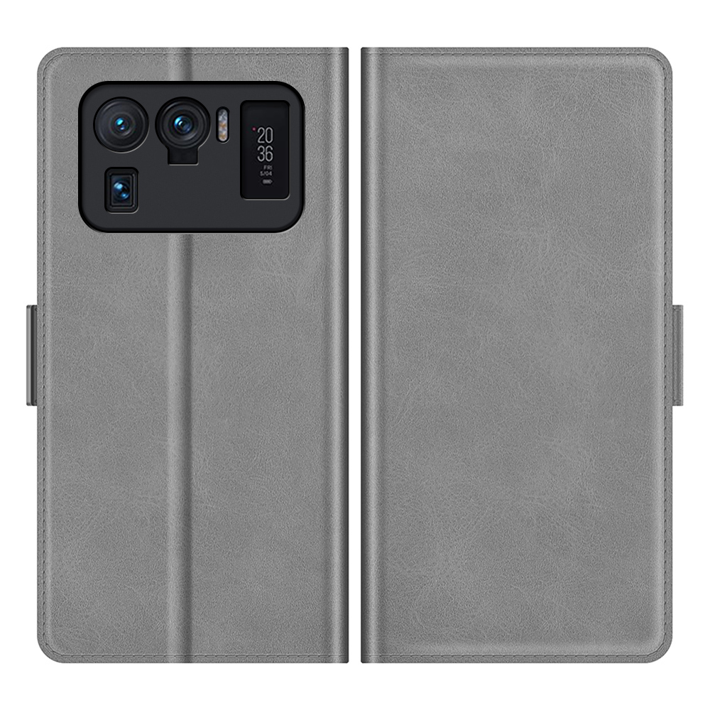

Magnetischer Doppelverschluss PU Leder -mobiltelefongehäuse Shell Mit Brieftasche Für Xiaomi Mi 11 Ultra - Grau, Xiaomi Mi 11 Ultra