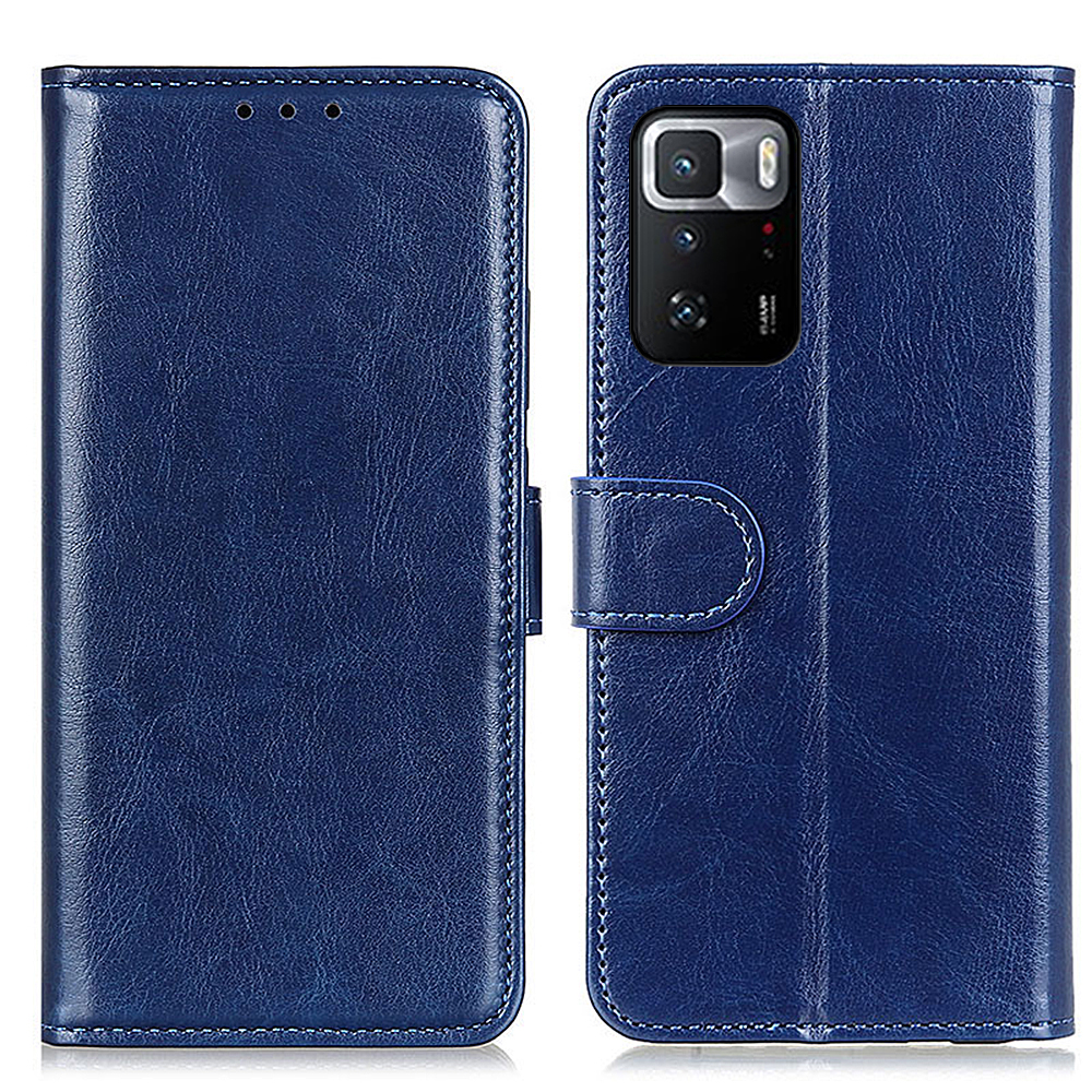 

Crazy Horse Texture Magnetische Verschluss Geldbörse Leder Telefon Stand Fall Für Xiaomi Poco X3 GT / Redmi Anmerkung 10 Pro 5G (China) - Blau, Xiaomi Poco X3 GT