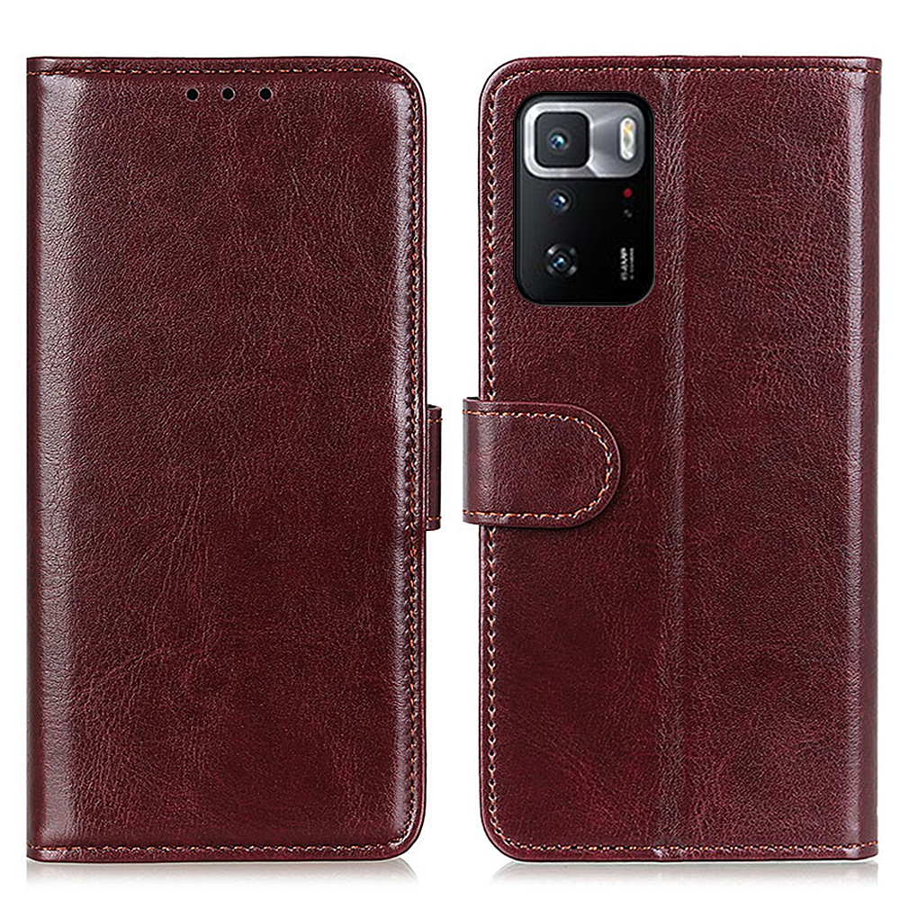 

Crazy Horse Texture Magnetische Verschluss Geldbörse Leder Telefon Stand Fall Für Xiaomi Poco X3 GT / Redmi Anmerkung 10 Pro 5G (China) - Braun, Xiaomi Poco X3 GT