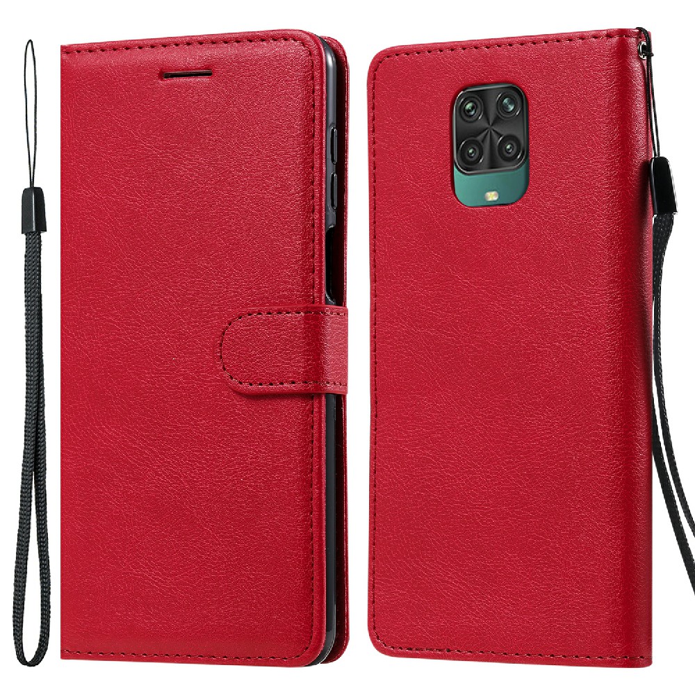 

KT Leder Serie-2 Drop Resistant Protective Pure Color Vollgeschützte Leder-telefonabdeckung Für Xiaomi Redmi Note 9 Pro/9 Pro Max/9s - Rot, Xiaomi Redmi Note 9 Pro 4G