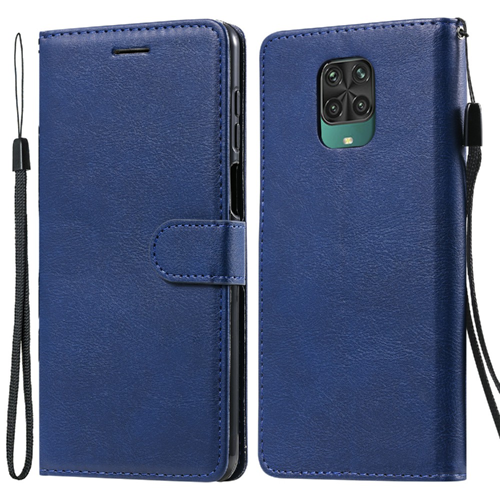 

KT Leder Serie-2 Drop Resistant Protective Pure Color Vollgeschützte Leder-telefonabdeckung Für Xiaomi Redmi Note 9 Pro/9 Pro Max/9s - Blau, Xiaomi Redmi Note 9 Pro 4G