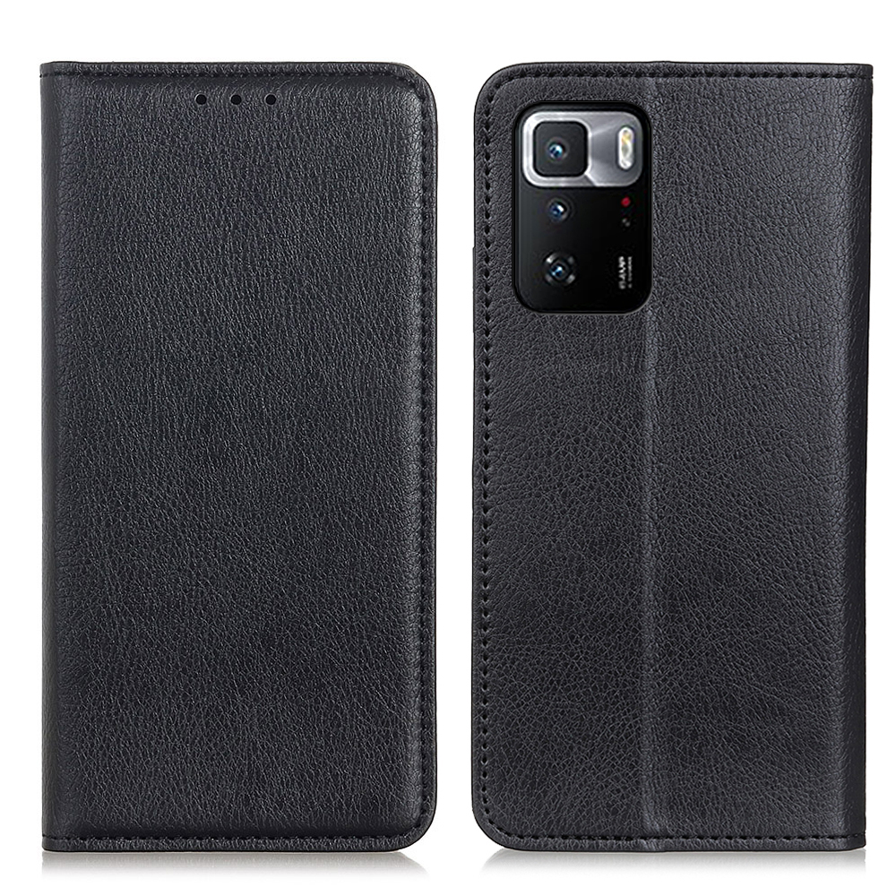 

Split Leder Auto-absorbiertes Brieftasche Und Kartenschlitze Design Telefonabdeckung Für Xiaomi Poco X3 GT/Redmi Note 10 Pro 5G (China) - Schwarz, Xiaomi Poco X3 GT