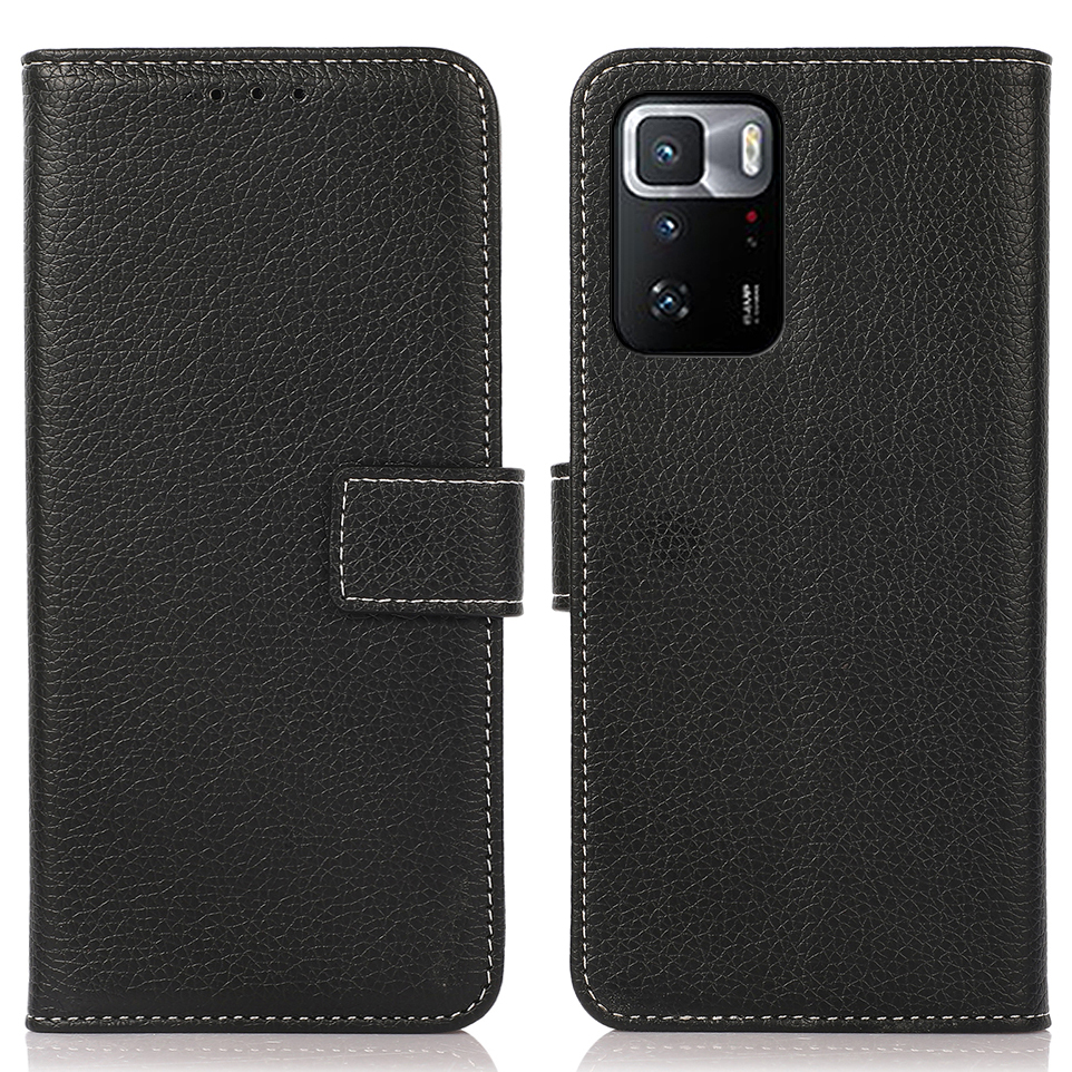 

PU Leder Litchi Textur Brieftasche Flip Folio Stand Cover Mit Brieftaschendesign Für Xiaomi Poco X3 GT/Redmi Note 10 Pro 5g (China) - Schwarz, Xiaomi Poco X3 GT