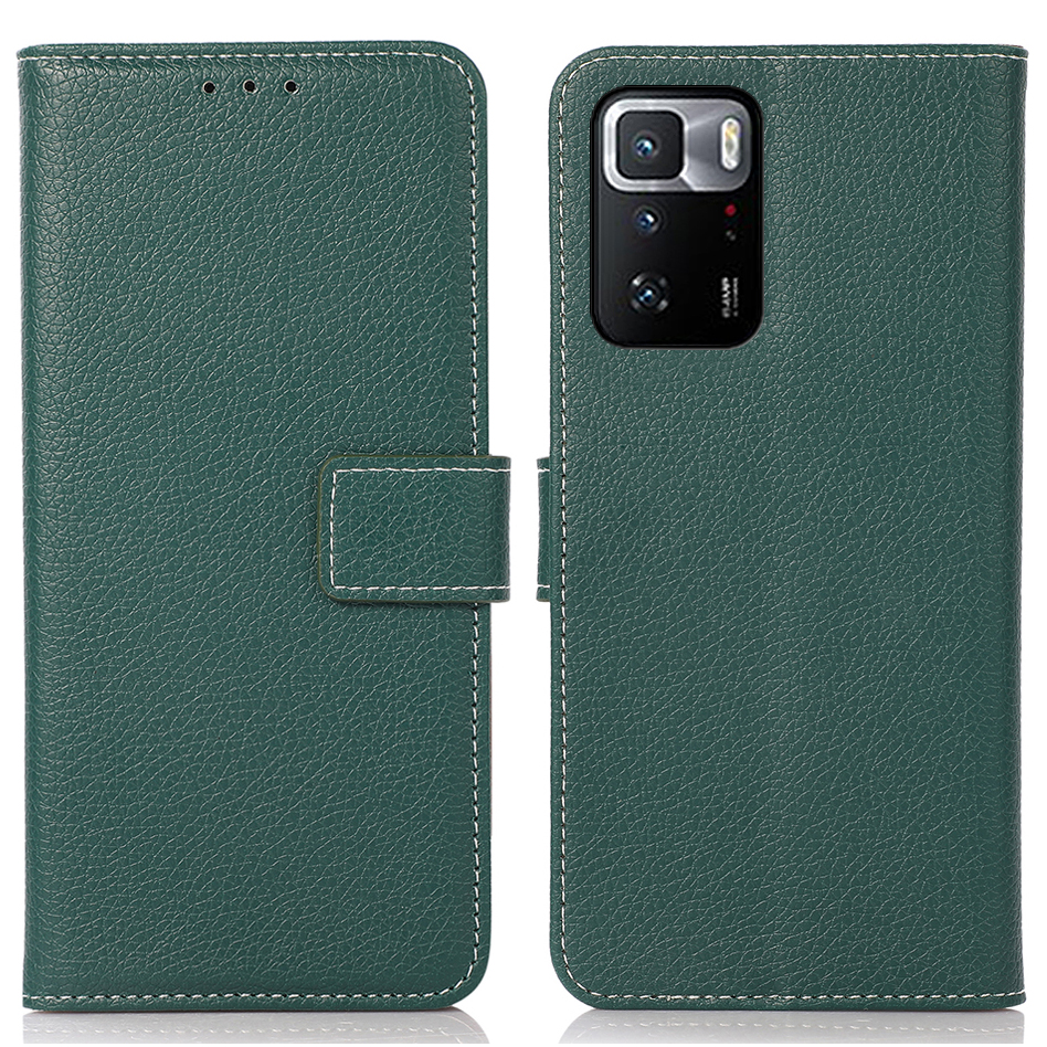

PU Leder Litchi Textur Brieftasche Flip Folio Stand Cover Mit Brieftaschendesign Für Xiaomi Poco X3 GT/Redmi Note 10 Pro 5g (China) - Dunkelgrün, Xiaomi Poco X3 GT