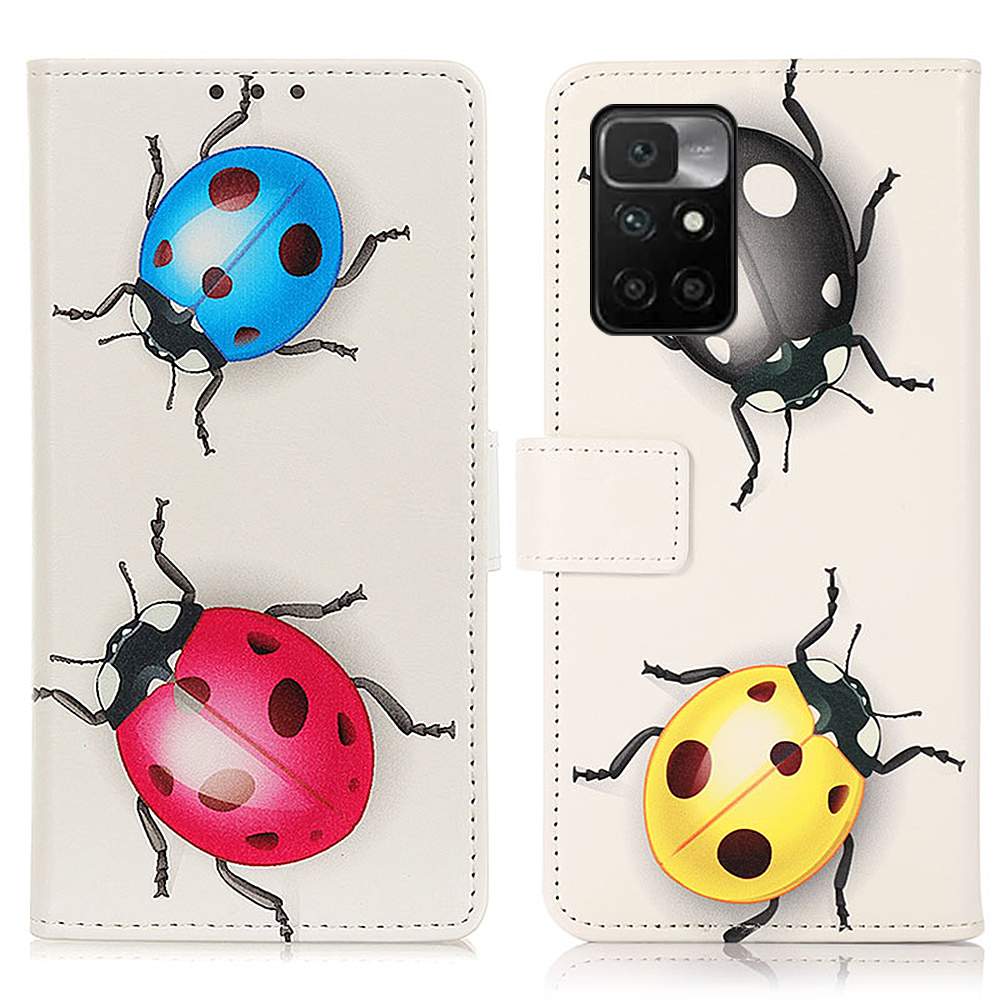 

Wallet Design Full Protection Pattern Printing Leather Phone Stand Case Cover for Xiaomi Redmi Note 11 4G (MediaTek)/Redmi 10 4G/Redmi 10 2022 4G/10 Prime - Ladybird