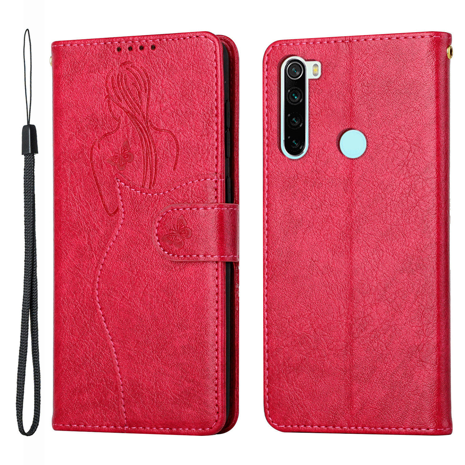 

Étui De Téléphone Design De Portefeuille En Cuir D'imprimante De Fille D'empreintes D'imprimante - Rouge, Xiaomi Xiaomi Redmi Note 8 2021