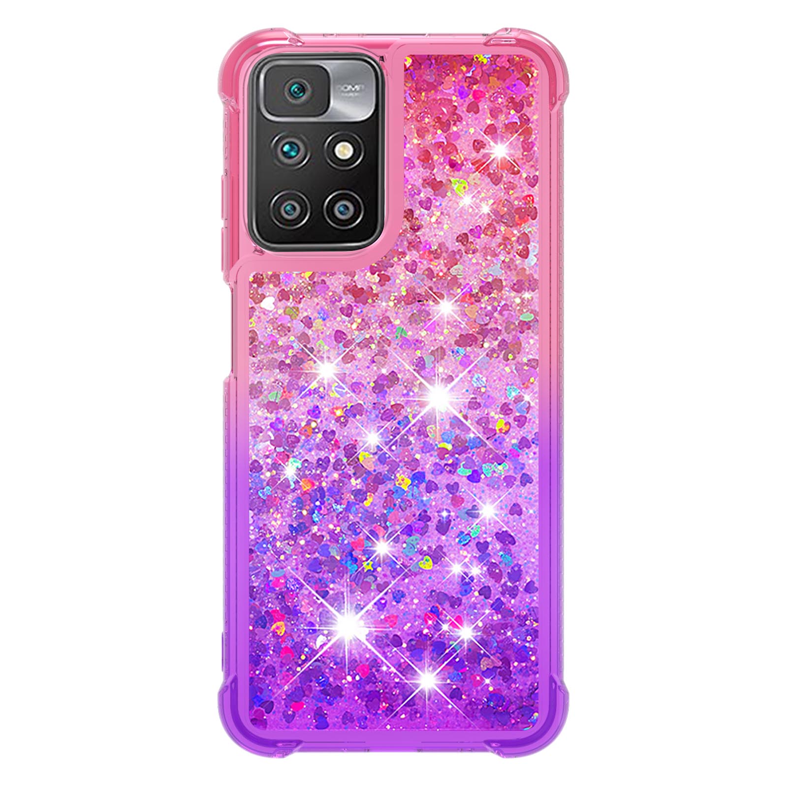 

Anti-Drop Gradient Quicksand Glitter Flowing Liquid Floating Bling Stylish TPU Case for Xiaomi Xiaomi Redmi 10 4G (2021)/Redmi 10 2022 4G/Redmi Note 11 4G (MediaTek)/Redmi 10 Prime - Pink/Purple