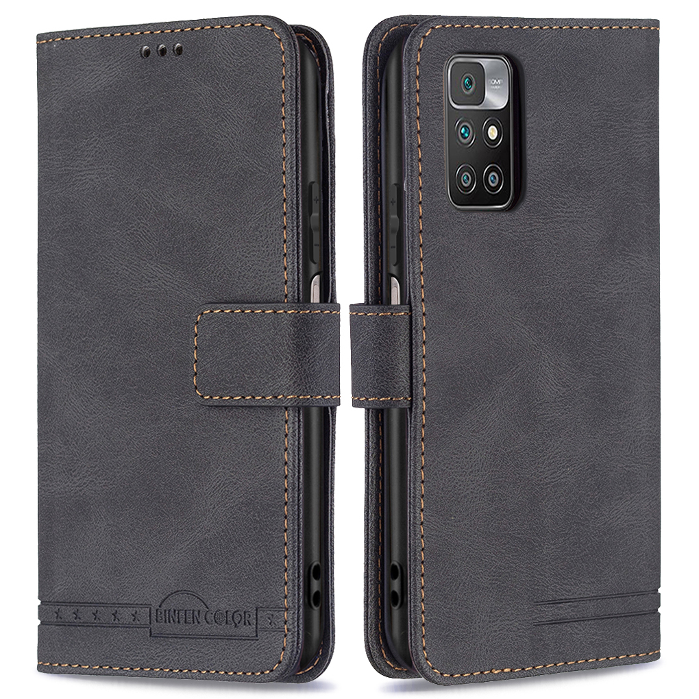 

Binfen Farbe BF09 Anti-swiping RFID Blocking Design Faltbares Ständer PU Leder Brieftaschenhülle Für Xiaomi Redmi Note 11 4G (MediaTek)/10 4G (2021)/10 2022 4G/10 Prime - Schwarz, Xiaomi Redmi 10 2022 4G