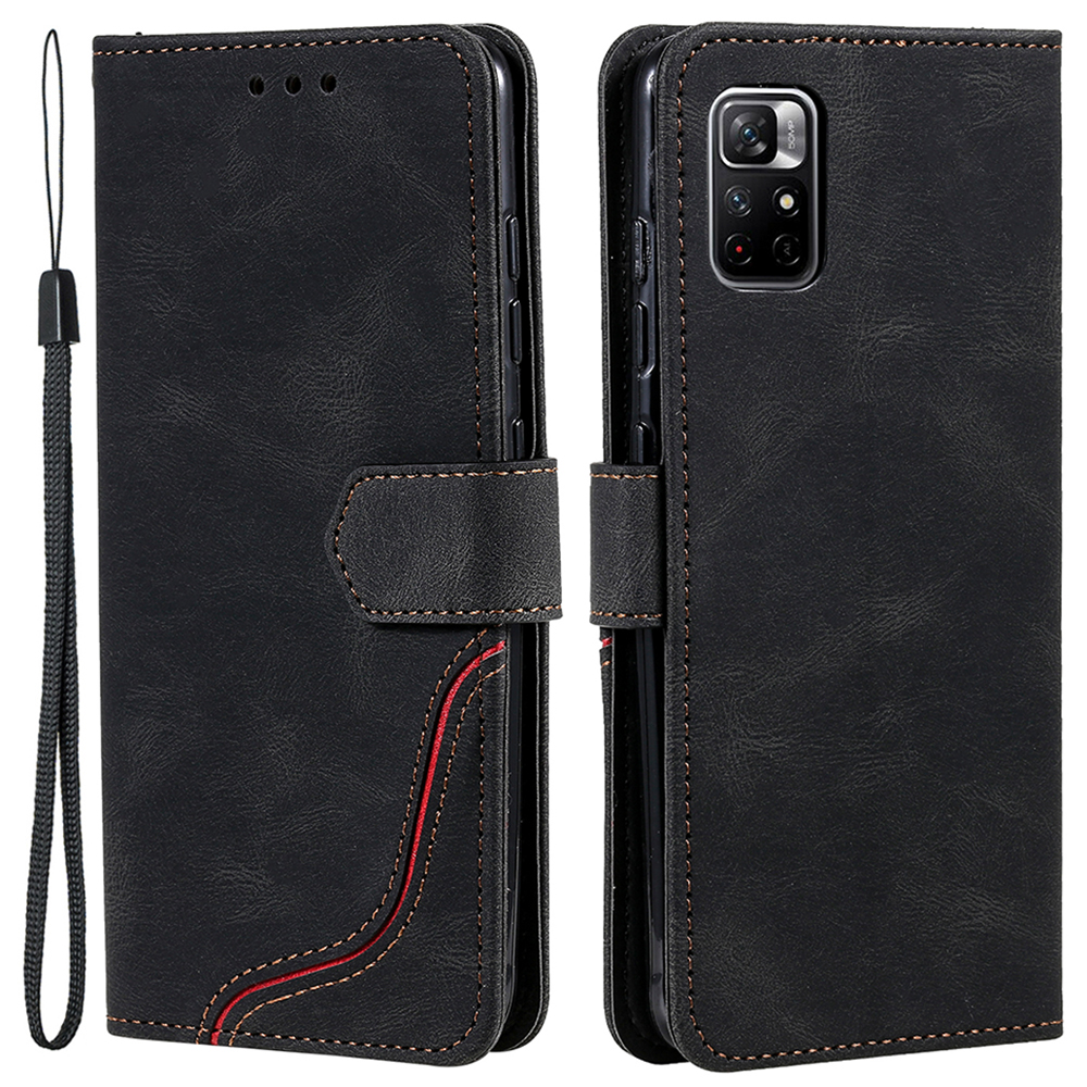 

Skin-touch-farbspleißen Gut Geschützter Brieftaschenstand Design Flip Phone Hülle Mit Riemen Für Xiaomi Redmi Note 11 Pro 5G (China) (MediaTek) / Anmerkung 11 Pro+ 5g - Schwarz, Xiaomi Redmi Note 11 Pro 5G (China) (MediaTek)