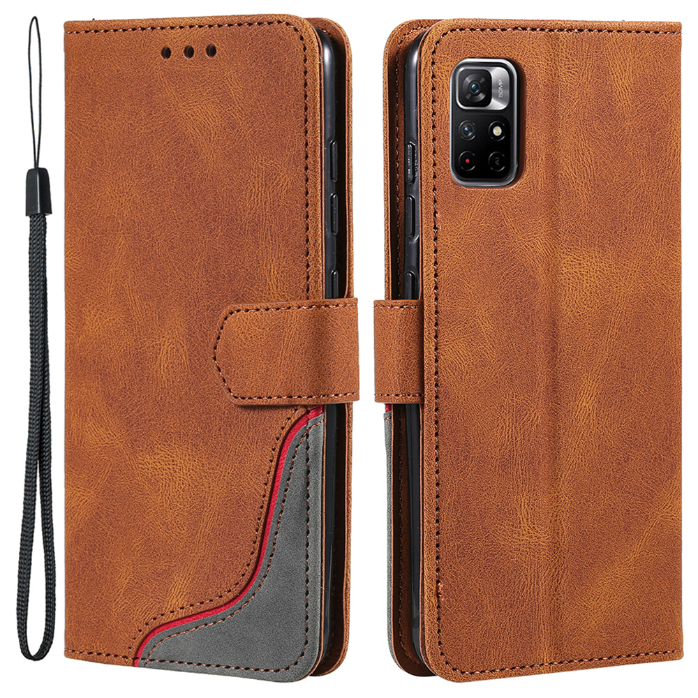 

Skin-touch-farbspleißen Gut Geschützter Brieftaschenstand Design Flip Phone Hülle Mit Riemen Für Xiaomi Redmi Note 11 Pro 5G (China) (MediaTek) / Anmerkung 11 Pro+ 5g - Braun, Xiaomi Redmi Note 11 Pro 5G (China) (MediaTek)