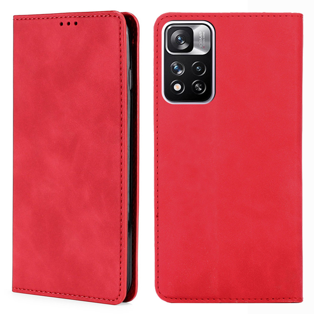 

Starke Magnetische Absorptionshaut-touch PU Leder Stand Folio Schutzhülle Mit Kartenhaltern Für Xiaomi Redmi Anmerkung 11 Pro 5G (China) (mediatek)/anmerkung 11 Pro+ 5G - Rot, Xiaomi Redmi Note 11 Pro 5G (China) (MediaTek)