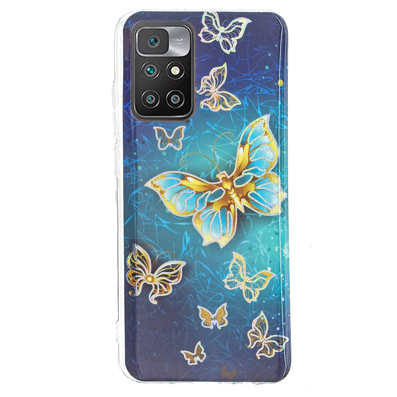 

TPU -mobiltelefonhülle IMD Elektroplierend Marmormuster Schockdichte Shell Für Xiaomi Redmi Note 11 4G (mediatek)/10 4G (2021)/10 2022 4G/10 Prime - Schmetterlinge, Xiaomi Redmi 10 2022 4G