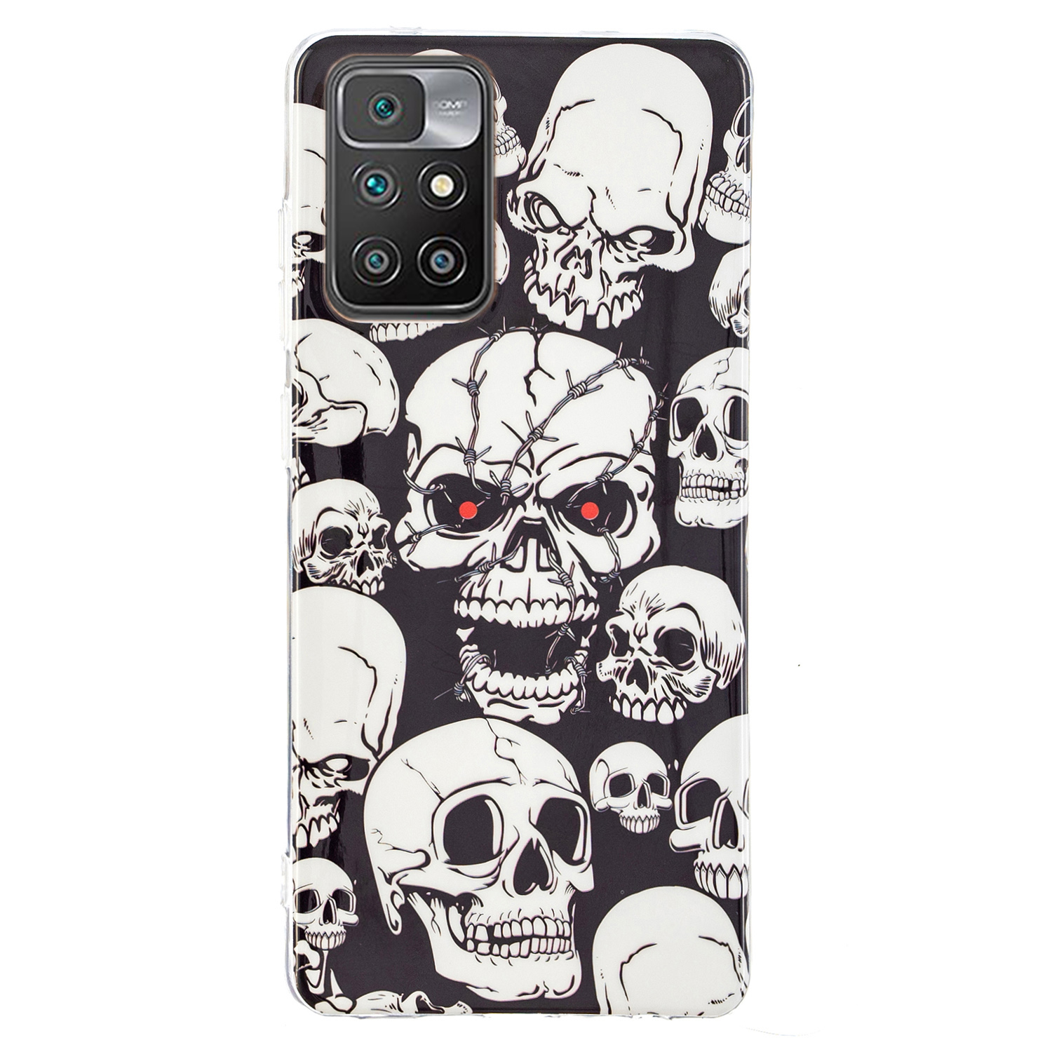 

Leichte Noktiluzente Leuchtende Weiche Tpu-abdeckung Anti-kratzer-schutzhülle Für Xiaomi Redmi Note 11 4G (MediaTek)/10 4G (2021)/10 2022 4G/10 Prime - Schädel, Xiaomi Redmi 10 2022 4G