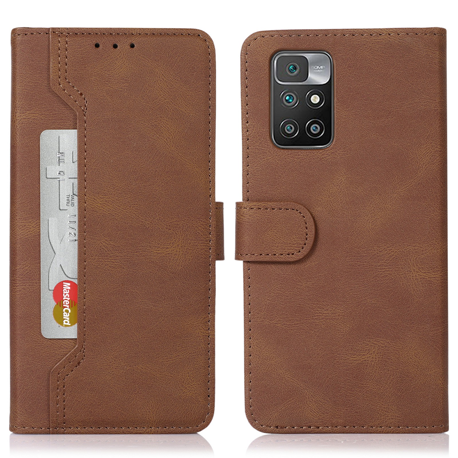 

Nähte PU Leder Magnetic Clasp Stand Phone Hülle Brieftasche Schutzabdeckung Für Xiaomi Redmi Note 11 Pro 5G (China) (mediatek)/note 11 Pro+ 5G - Braun, Xiaomi Redmi Note 11 Pro 5G (China) (MediaTek)