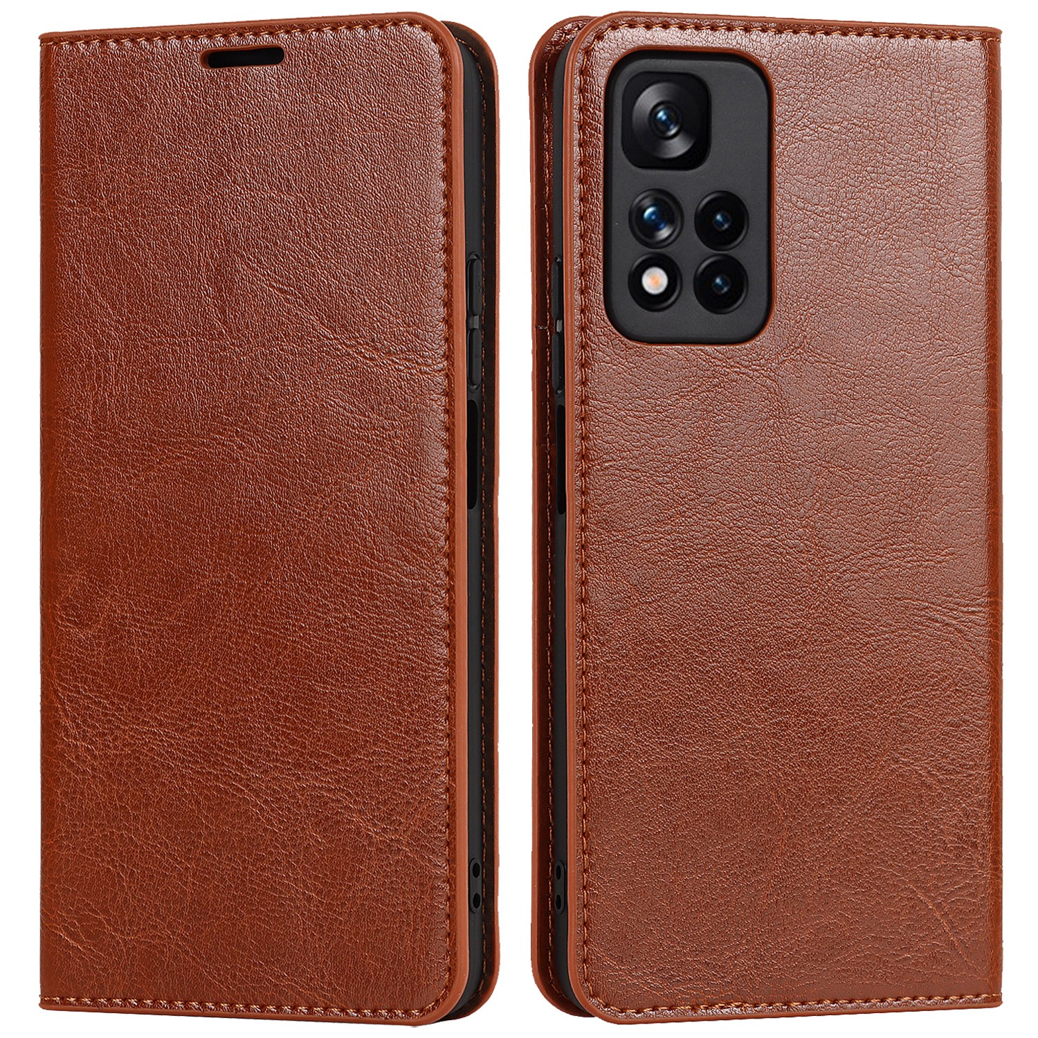 

Crazy Horse Textur Kratzfestes Echtes Leder Magnetischer Autoschließabdeckungsständer Flip Wallet Hülle Für Xiaomi Redmi Note 11 Pro+ 5G/Note 11 Pro 5g (China) (mediatek) - Braun, Xiaomi Redmi Note 11 Pro+ 5G