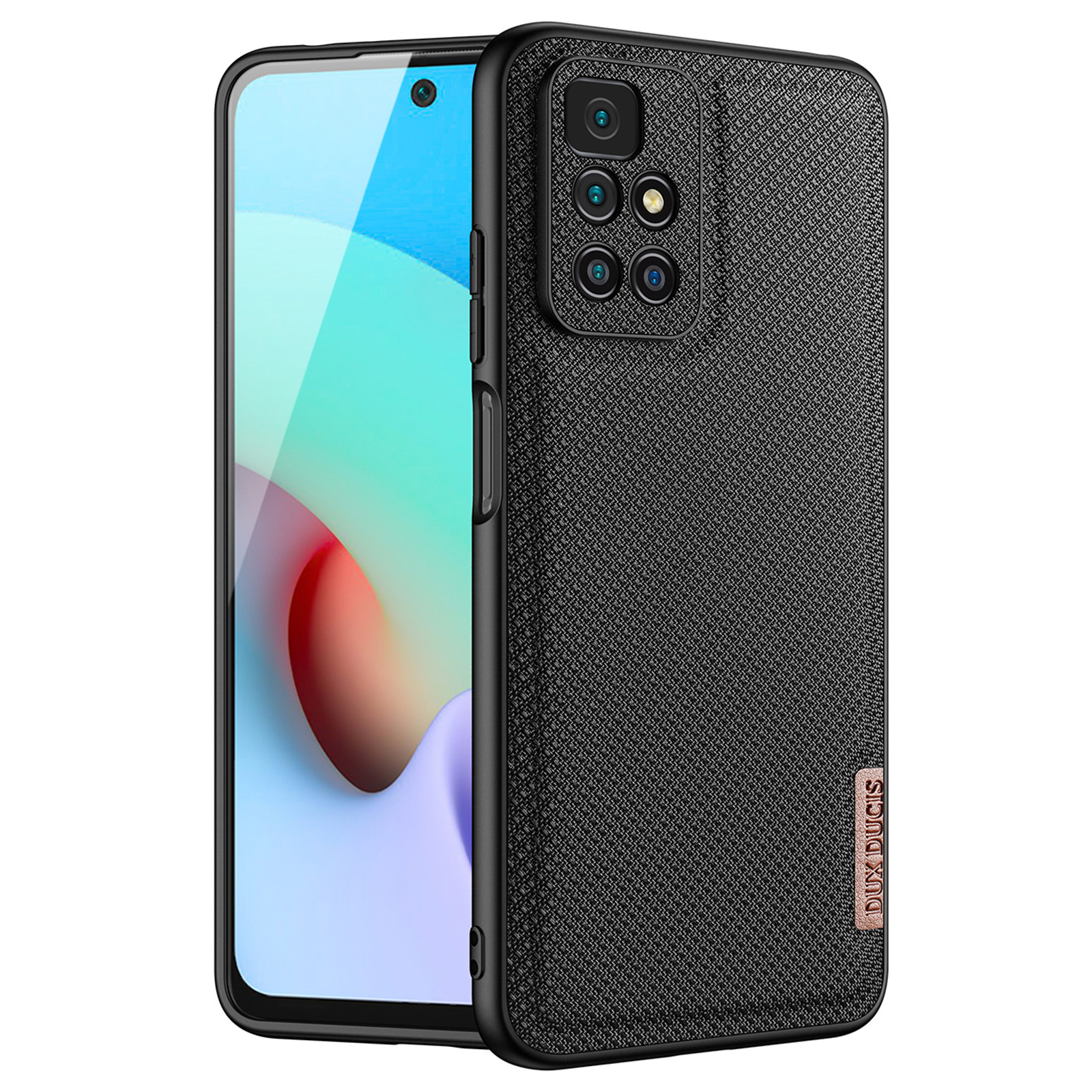 

Dux Ducis Fino Series Series Ascorption Corners TPU + PC + PVC + Нейлон, не Скользящий Телефон Для Xiaomi Redmi Примечание 11 4G (MediaTek)/Redmi 10 4G (2021)/Redmi 10 2022 4G - Черный, Xiaomi Redmi Note 11 4G (MediaTek)