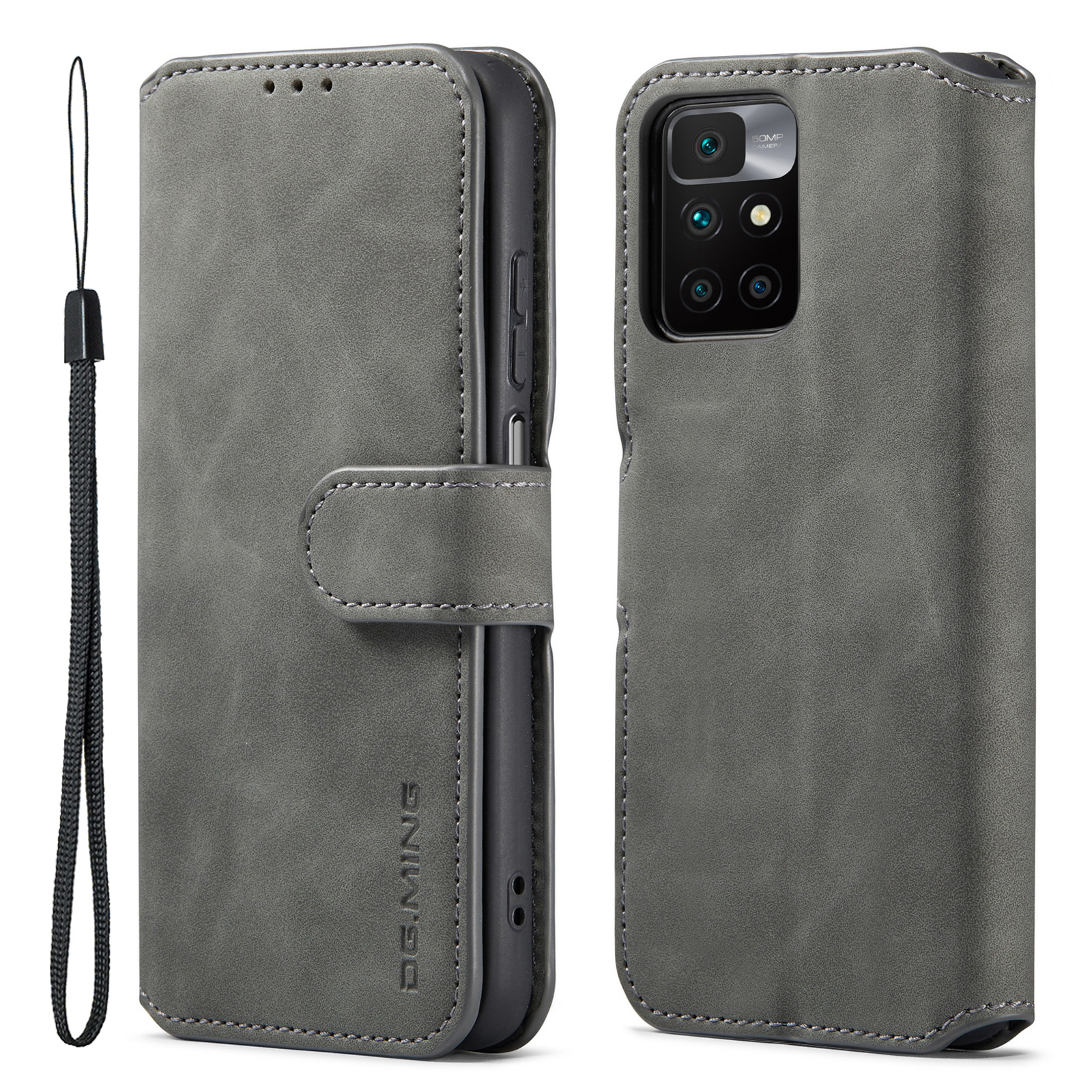 

Dg. Ming Retro Leder + TPU Full Cover Phone Case Wallet Stand Schutzhülle Für Xiaomi Redmi Note 11 4G (mediatek)/redmi 10 4G (2021)/Redmi 10 2022 4G/10 Prime - Grau, Xiaomi Redmi Note 11 4G (MediaTek)