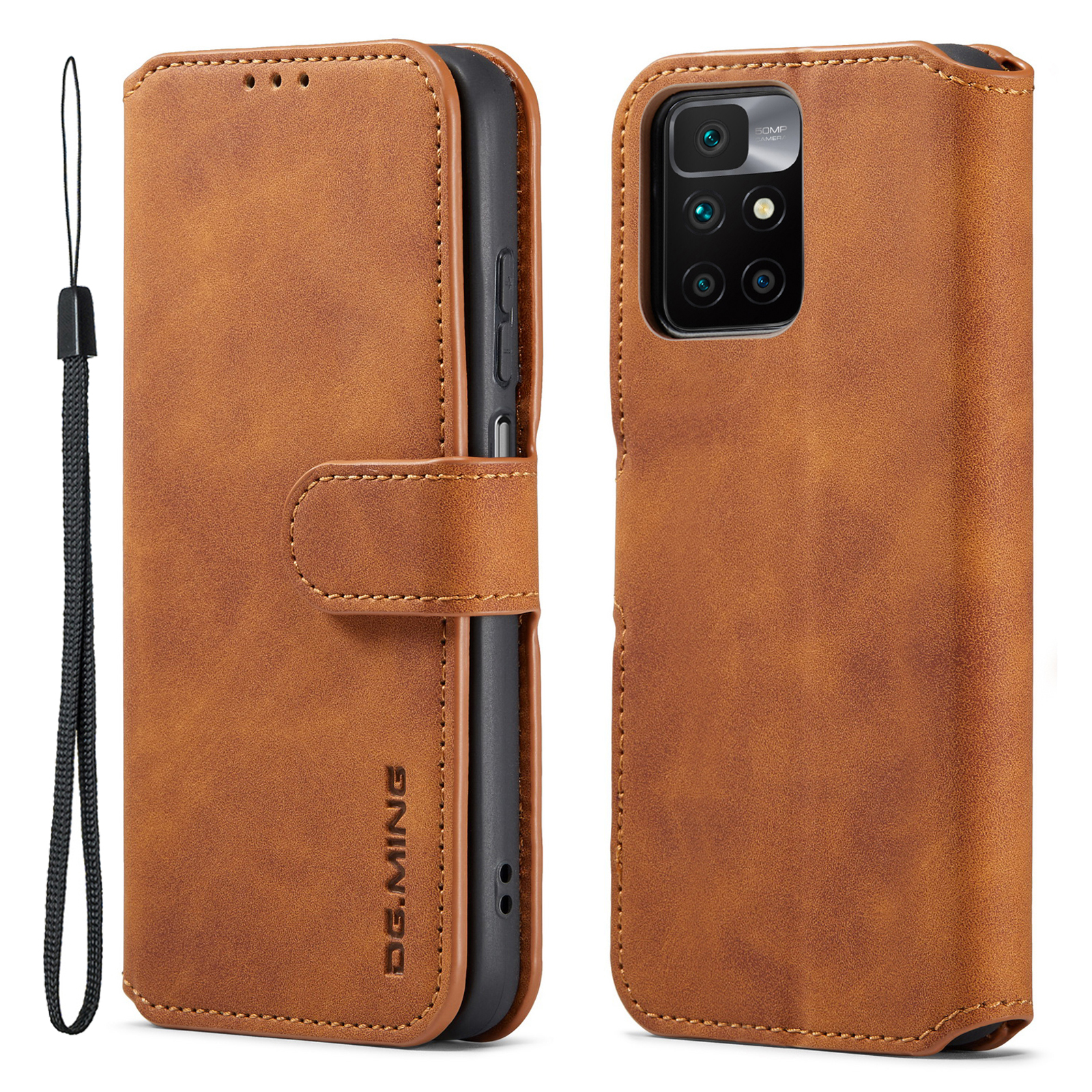 

Dg. Ming Retro Leder + TPU Full Cover Phone Case Wallet Stand Schutzhülle Für Xiaomi Redmi Note 11 4G (mediatek)/redmi 10 4G (2021)/Redmi 10 2022 4G/10 Prime - Braun, Xiaomi Redmi Note 11 4G (MediaTek)