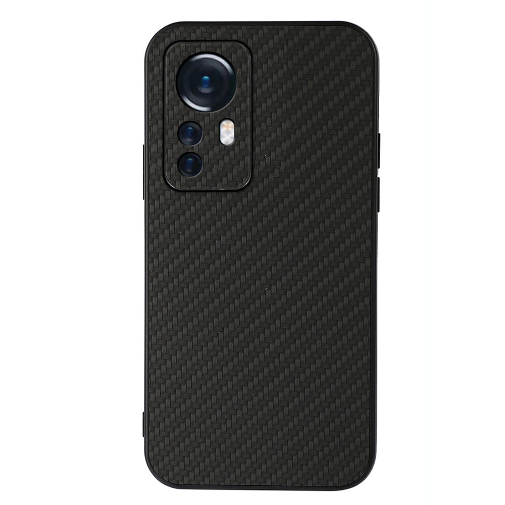 

Carbonfasertextur Gut Geschütztes Anti-sctratch-telefongehäuse PU Leder + PC + TPU Hybridabdeckung Für Xiaomi 12 Pro 5g / 12s Pro 5G /12 Pro (abmessung) 5G - Schwarz, Xiaomi 12 Pro 5G