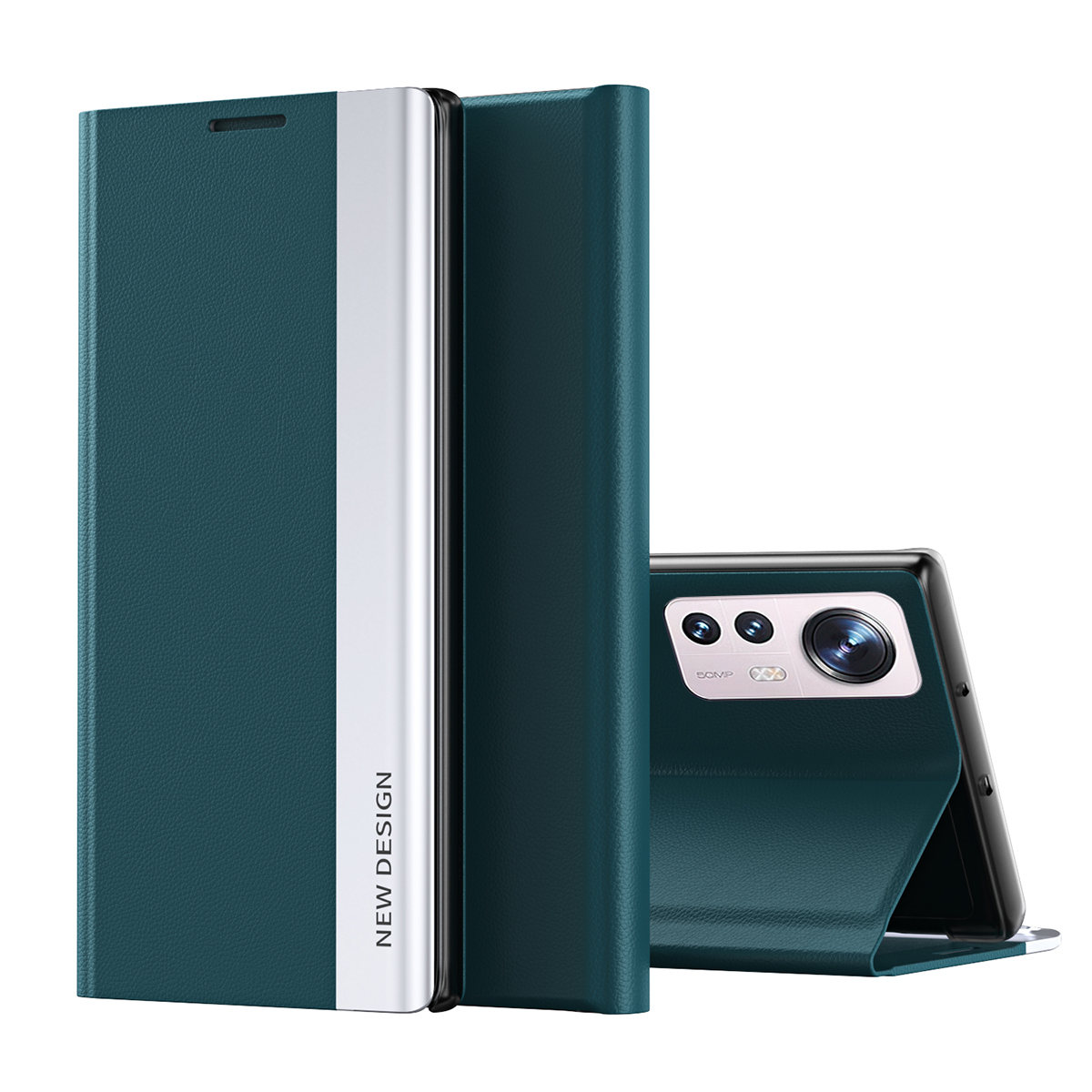 

Folio Flip Full Protection PU Lederstand Schutzhülle Für Xiaomi 12 5g / 12x 5g / 12s 5g - Grün, Xiaomi 12 5G