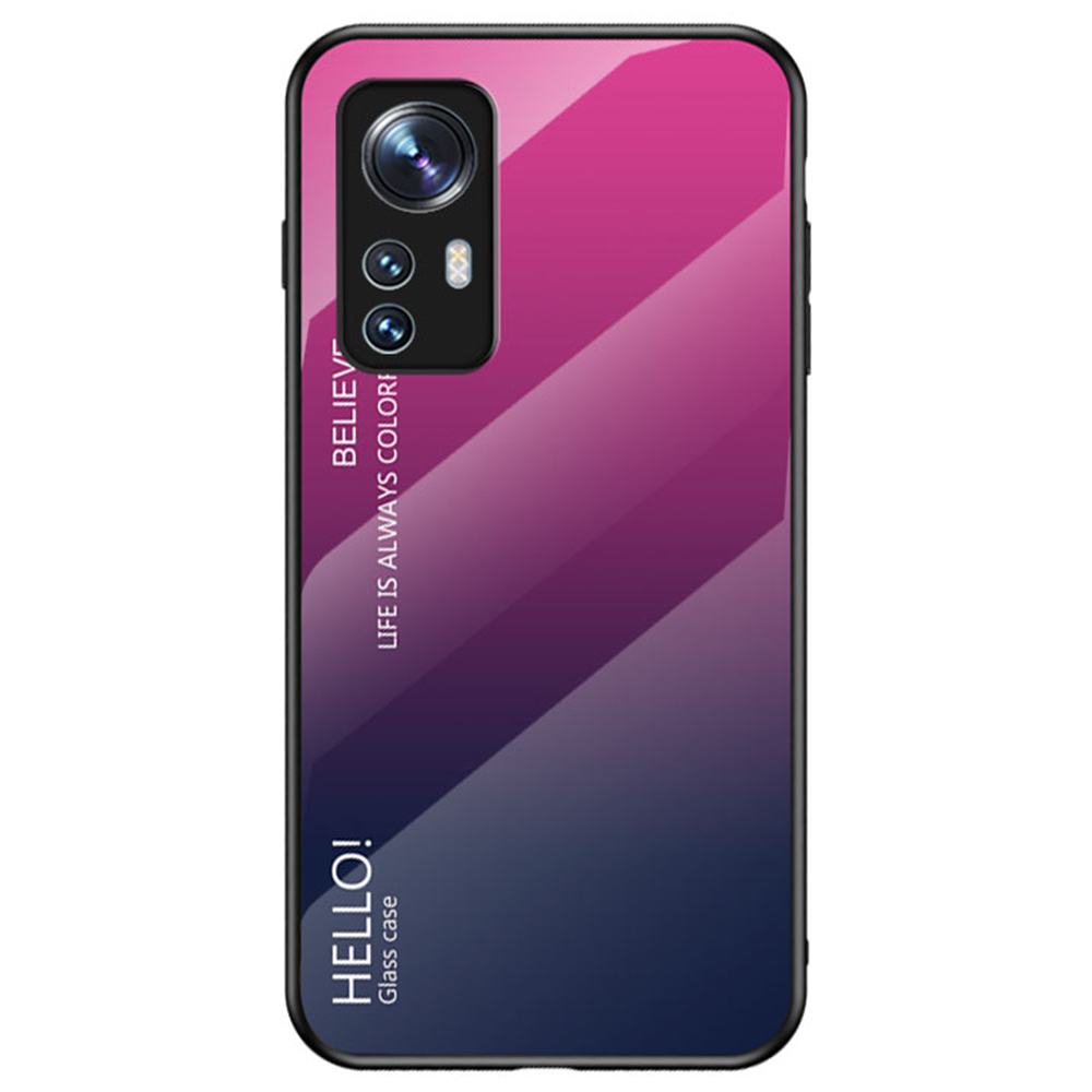 

Für Xiaomi 12 5g/12x 5g/12s 5G Stylish Tempered Glass + PC Back + TPU Stoßstangenschutz Deckungsabdeckung Deckungsgespräch Deckung Schocksicheres Anti-kratzer-telefongehäuse - Gradient Rose, Xiaomi 12 5G