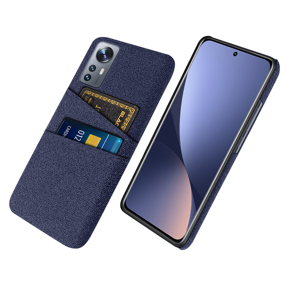 

Texture en Tissu Couvercle du PC Dur Pour Xiaomi 12 Pro 5g / 12s Pro 5g / 12 Pro (dimensité) 5G, Case de Téléphone Anti-délai à Double Carte - Bleu, Xiaomi Xiaomi 12 Pro