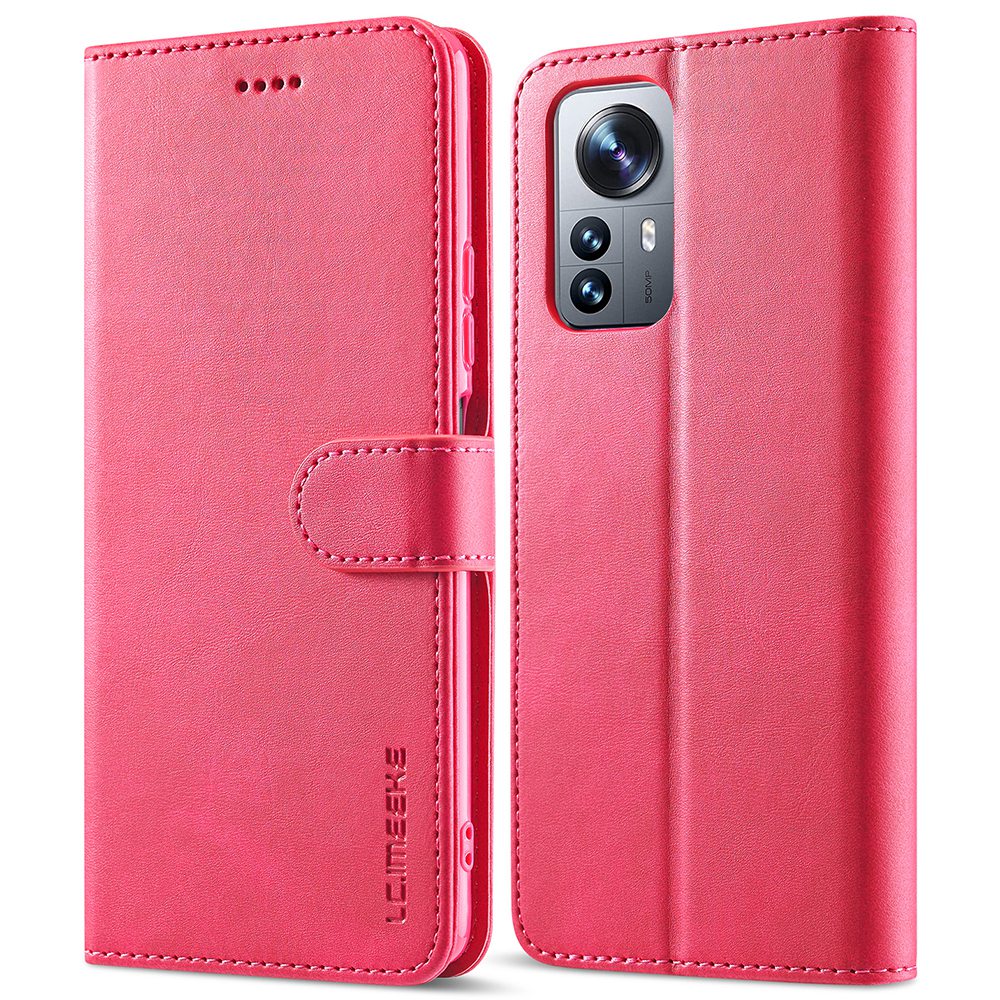 

Lc. Imaeke Für Xiaomi 12 Pro 5g/12s Pro 5G/12 Pro (abmessung) 5G Bump Proof Strukturierte PU Leder Flip Folio Stand Wallet Case Mobile Hülle Hülle Cover - Rot, Xiaomi 12 Pro 5G