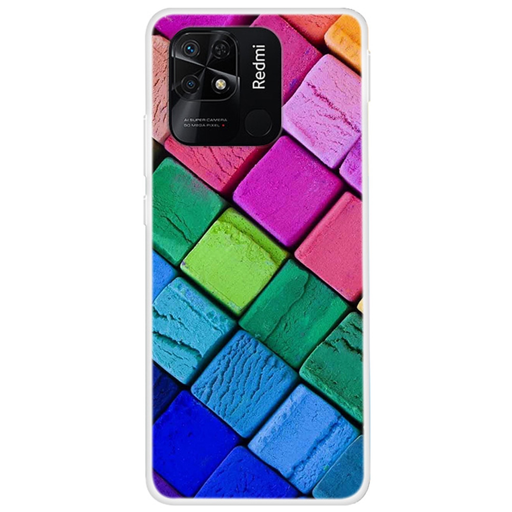 

Für Xiaomi Redmi 10C -muster Druckweiche TPU -telefon -kollisionsbeständigkeitsschutzschutzabdeckung - Farbenfroher Block, Xiaomi Redmi 10C 4G