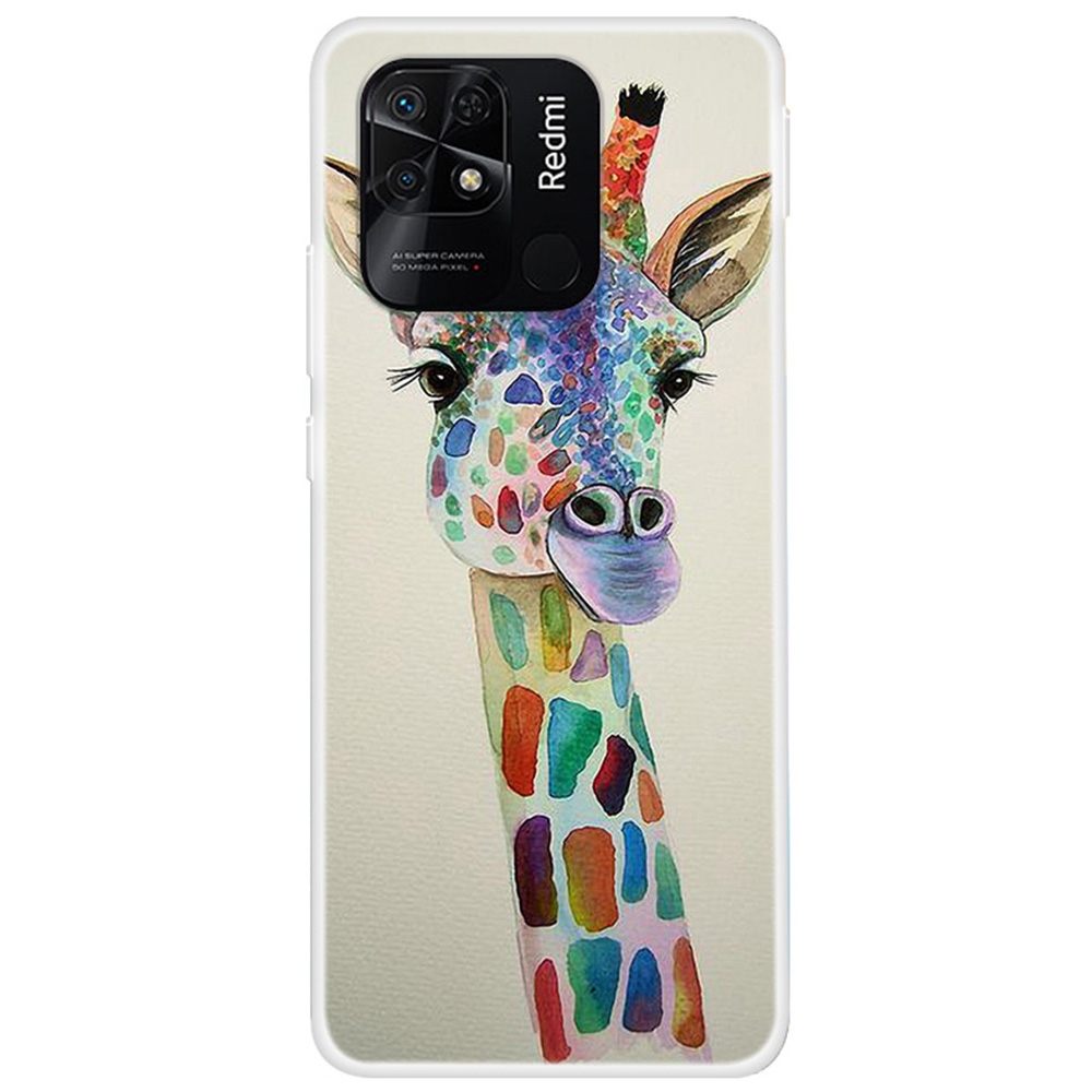

Für Xiaomi Redmi 10C -muster Druckweiche TPU -telefon -kollisionsbeständigkeitsschutzschutzabdeckung - Farbenfrohe Giraffe, Xiaomi Redmi 10C 4G