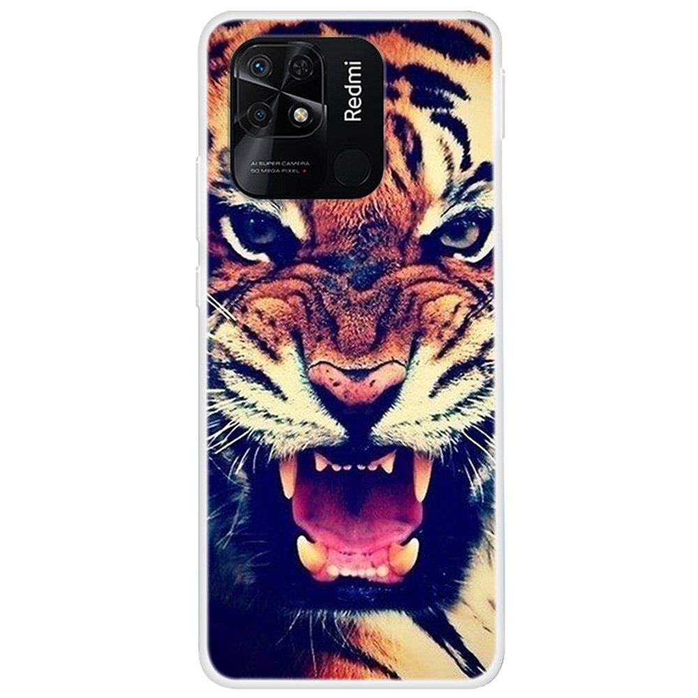 

Für Xiaomi Redmi 10C -muster Druckweiche TPU -telefon -kollisionsbeständigkeitsschutzschutzabdeckung - Tiger, Xiaomi Redmi 10C 4G