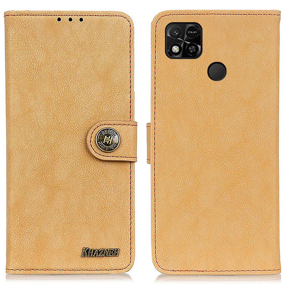 

Khazhen Für Xiaomi Redmi 10A Stitching Line Phone Hülle Retro Strukturierte Brieftaschenstil Splitige Lederschutzabdeckung Mit Ständer - Khaki, Xiaomi Redmi 10A