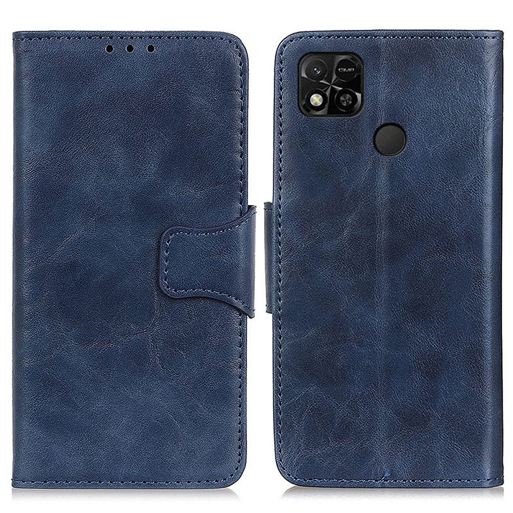 

Für Xiaomi Redmi 10A Crazy Horse Textur Anti-drop Split Leder Shell Wallet Stand Funktion Mobiltelefon Fall - Blau, Xiaomi Redmi 10A