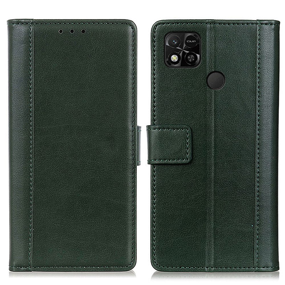 

Leder-telefonständer Cover Für Xiaomi Redmi 10A, Brieftaschenstil Anti-drop Ganzkörperschutz Telefonhülle - Grün, Xiaomi Redmi 10A