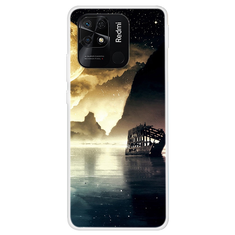 

Für Xiaomi Redmi 10C Muster Druckmobiltechnik-hülle Flexible Tpu-rückzugabdeckung - Moonlight Lake, Xiaomi Redmi 10C 4G