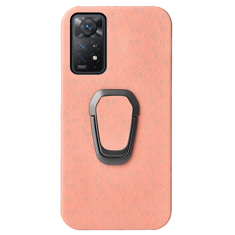 

Für Xiaomi Redmi Note 11 Pro 5G (Qualcomm)/Note 11 Pro 4G (MediaTek) Wabe Textur PU Lederbeschichtung Inner PC Phone Case Kickstand Cover - Rosa, Xiaomi Redmi Note 11 Pro 5G (Qualcomm)