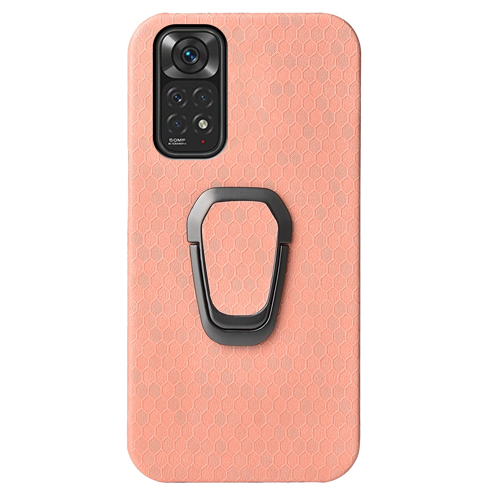 

Für Xiaomi Redmi Note 11 4G (Qualcomm) Wabe Textur PU Leder + PC Schutzphase Mit Kickstand - Rosa, Xiaomi Redmi Note 11 4G (Qualcomm)