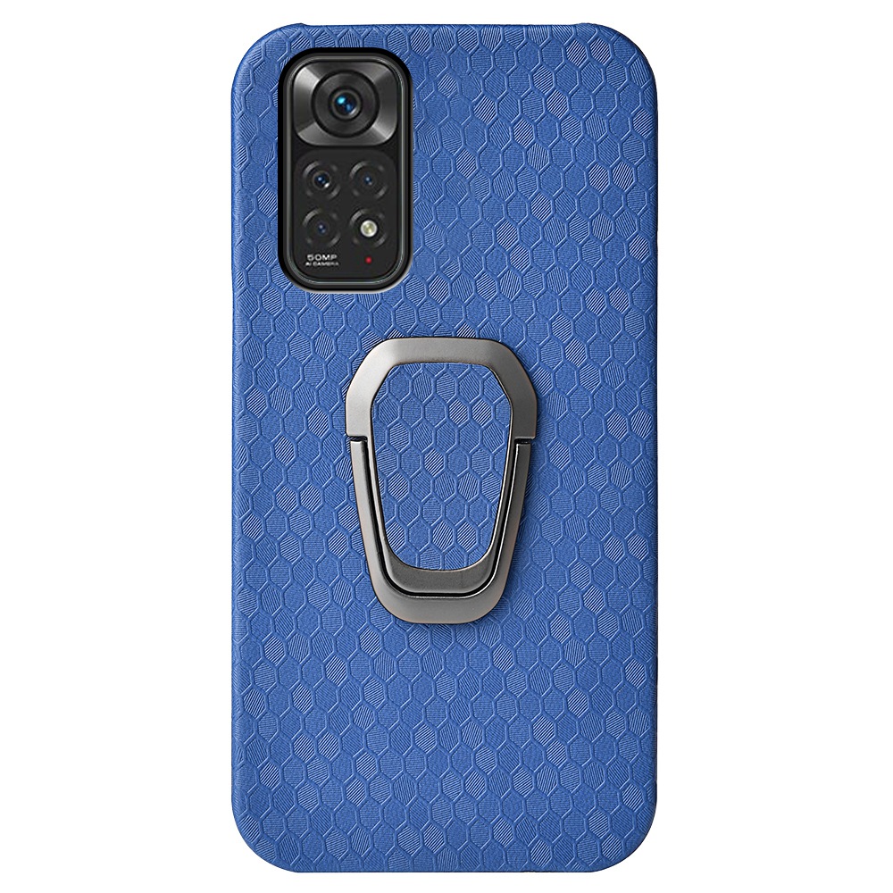 

Für Xiaomi Redmi Note 11 4G (Qualcomm) Wabe Textur PU Leder + PC Schutzphase Mit Kickstand - Dunkelblau, Xiaomi Redmi Note 11 4G (Qualcomm)