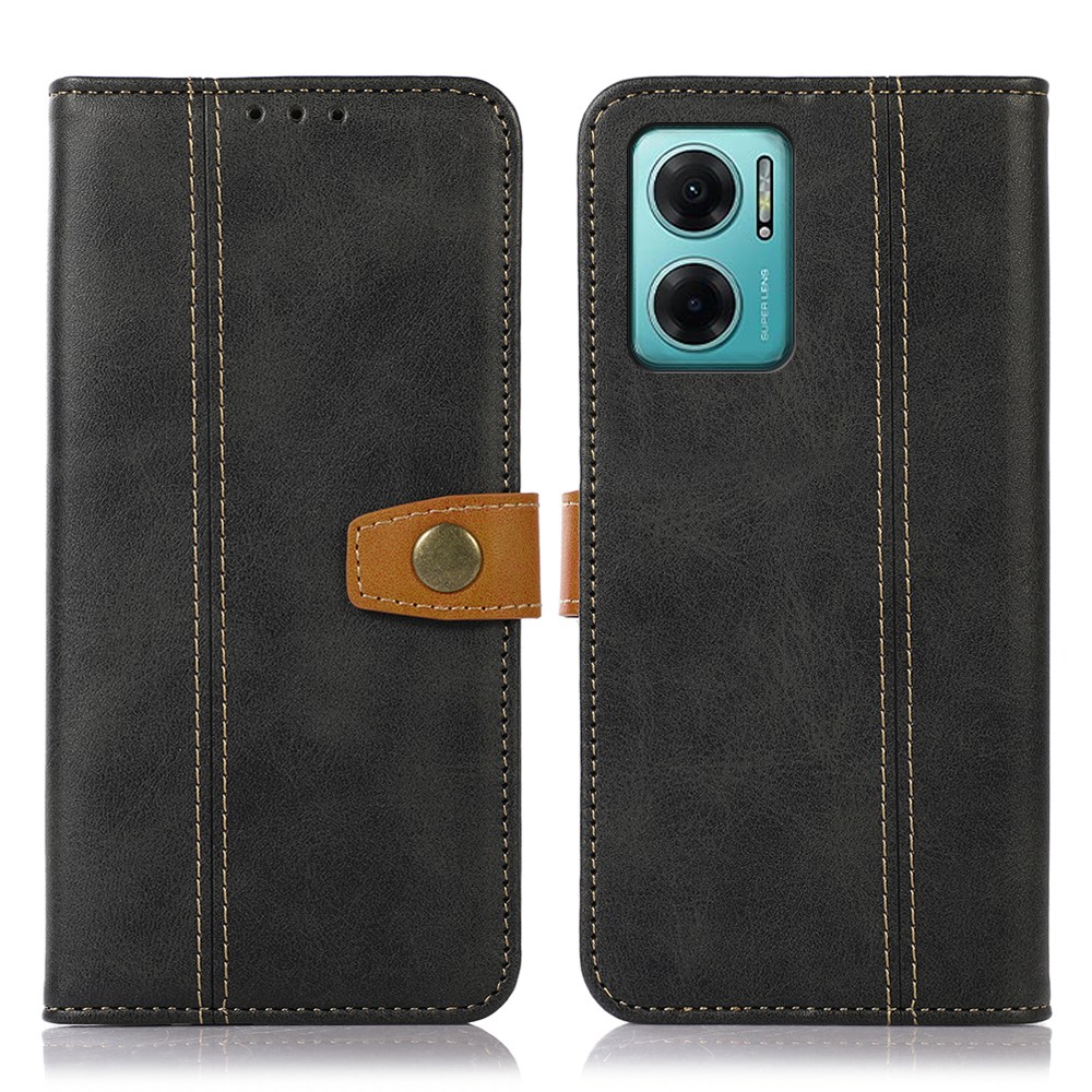 

Für Xiaomi Redmi Note 11e / Redmi 10 5g / Redmi 10 Prime+ 5gmobile Telefonhülle Strukturierte PU Leder -brieftasche Folio Flip Cover - Schwarz, Xiaomi Redmi Note 11E 5G