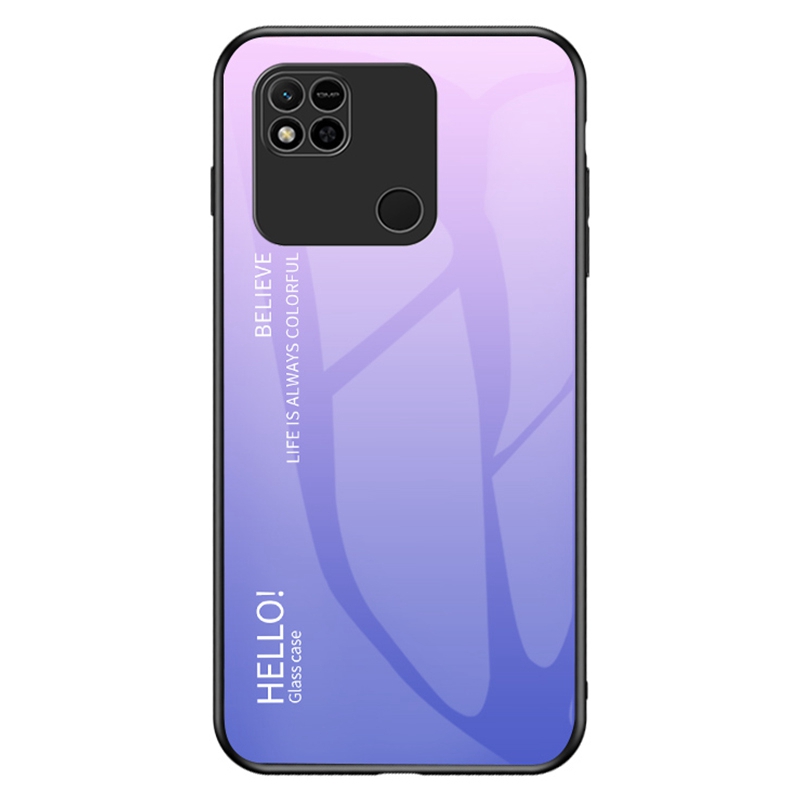 

Für Xiaomi Redmi 10A Gradientenfarbe Temperierte Glas Hülle Hartpc Soft TPU Rahmen Kratzfeste Abdeckungsschale - Gradient Pink Purpur, Xiaomi Redmi 10A