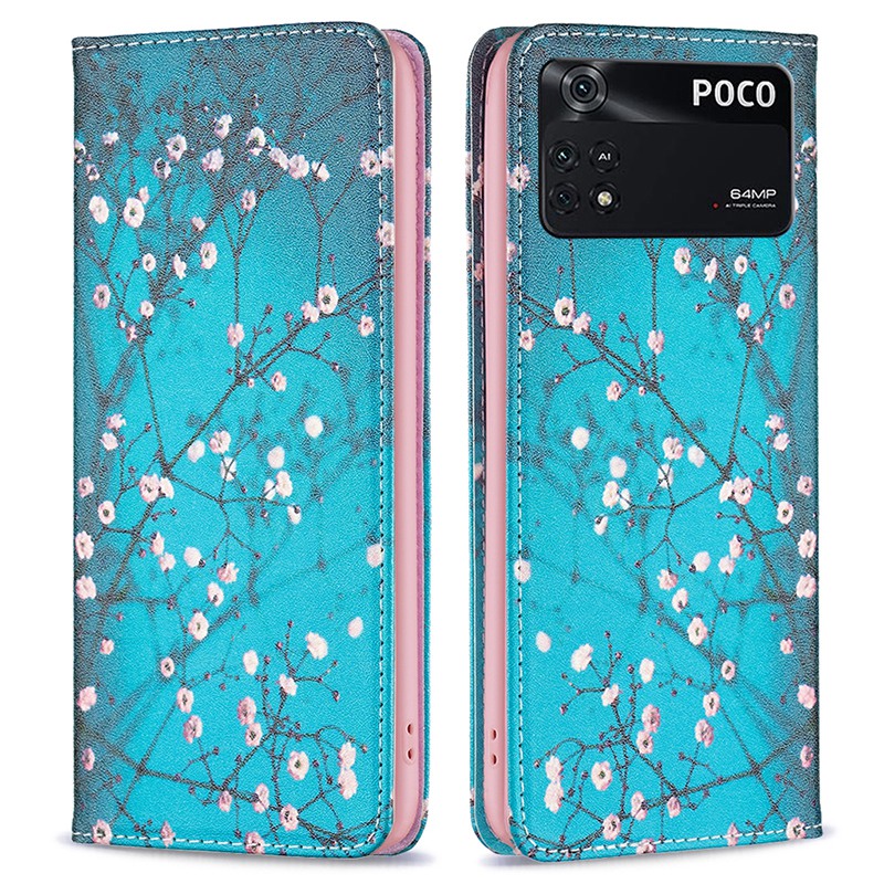 

BF Muster Druckleder Leder Serie-3 Für Xiaomi Poco M4 Pro 4G, Magnetisch Automatisch Absorbiert - Winter Süß, Xiaomi Poco M4 Pro 4G