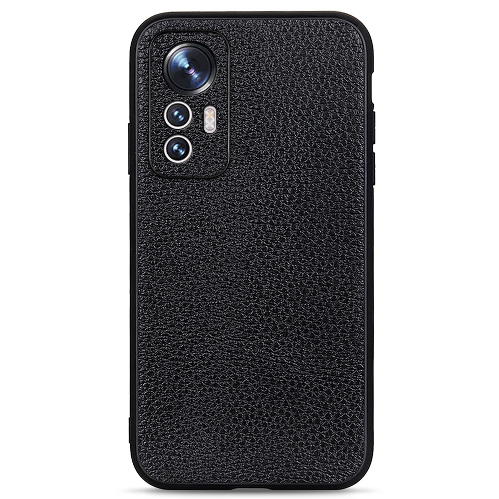 

Bump Proof Litchi Texture Telefon Hülle Für Xiaomi 12 Lite, Echte Leder -pc + TPU -abdeckung - Schwarz, Xiaomi 12 Lite 5G