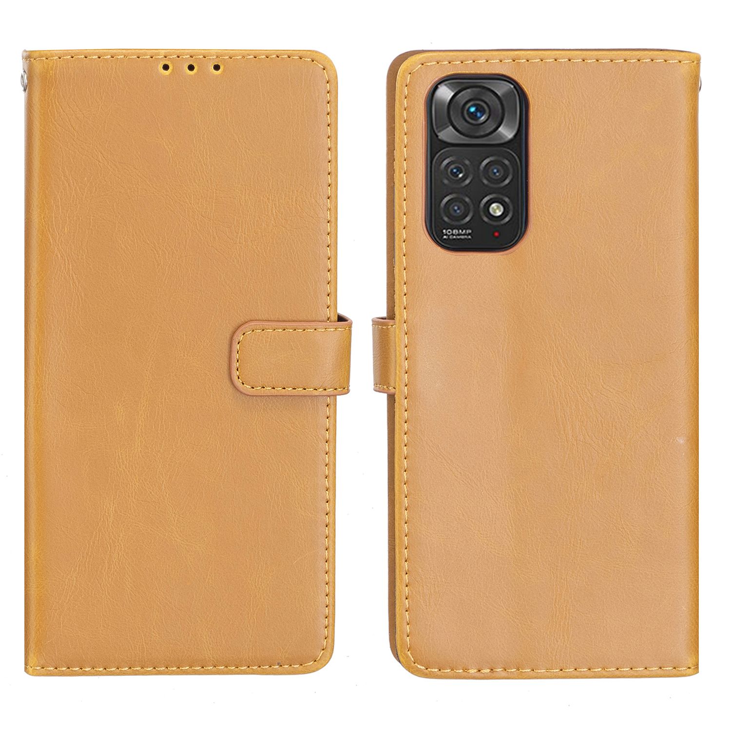

Für Xiaomi Redmi Note 11s 4G Vintage PU Leder Folio Flip Phone Cover Verrückte Pferdstextur Schocksicherheit Wallet Stand Hülle - Braun, Xiaomi Redmi Note 11S 4G