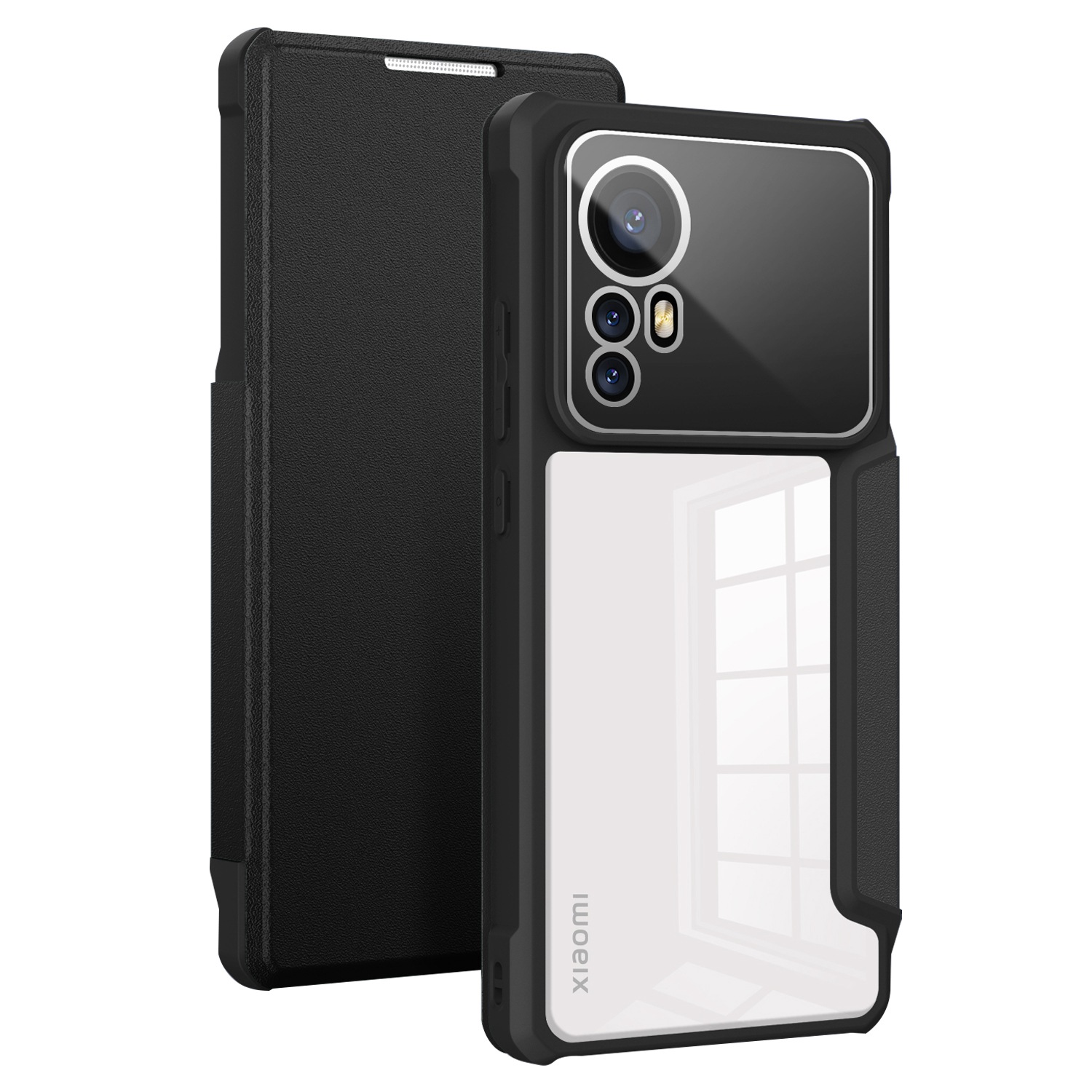 

Für Xiaomi 12 Pro 5g/12s Pro 5G/12 Pro (abmessung) 5G Business PU Leder+tpu+pc -kartenhalter Deckungsabdeckungsständer Magnetic Absorption Case Protektor - Schwarz, Xiaomi 12 Pro 5G