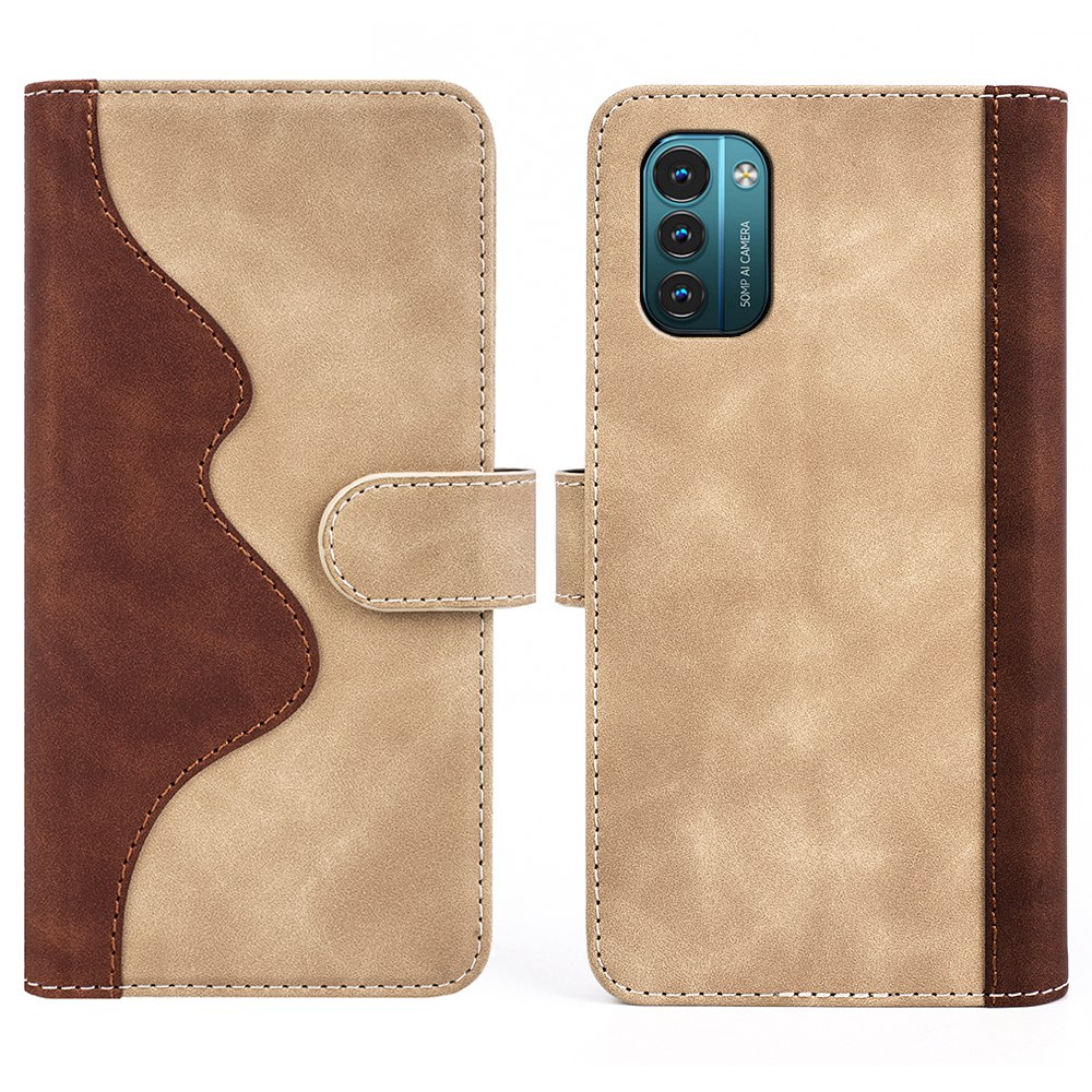 

Für Nokia G11/G21 Folio Flip Magnet Closes Case Stand Wallet Function Spleißdesign Leder Telefonschale - Gelb, Nokia G21 4G