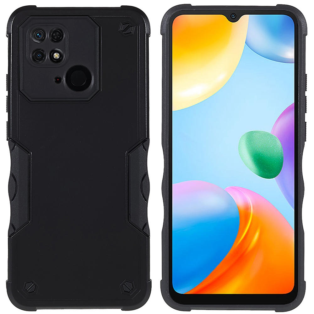 

Für Xiaomi Redmi 10C Military Grade Schockfeste Soft TPU Hard Pc-hülle Hochleistungs-nicht-schlupf-telefonabdeckung - Schwarz, Xiaomi Redmi 10C 4G