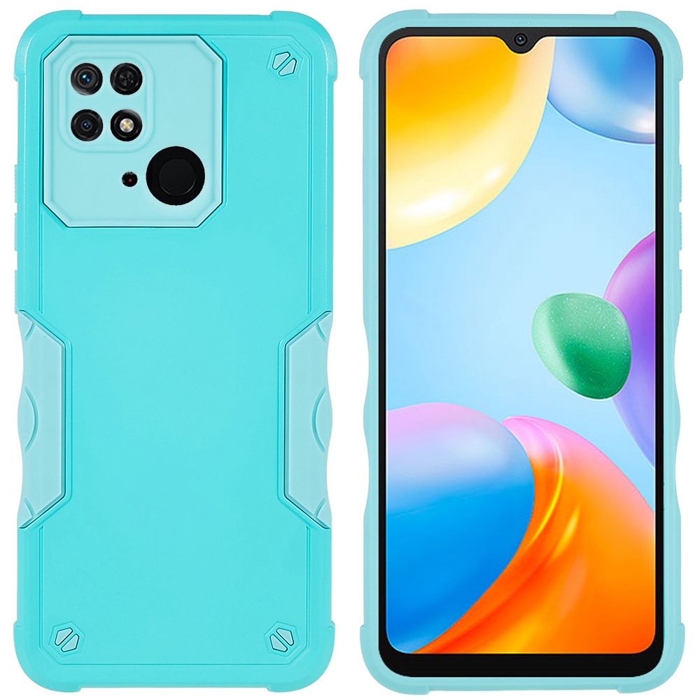 

Für Xiaomi Redmi 10C Military Grade Schockfeste Soft TPU Hard Pc-hülle Hochleistungs-nicht-schlupf-telefonabdeckung - Hellgrün, Xiaomi Redmi 10C 4G