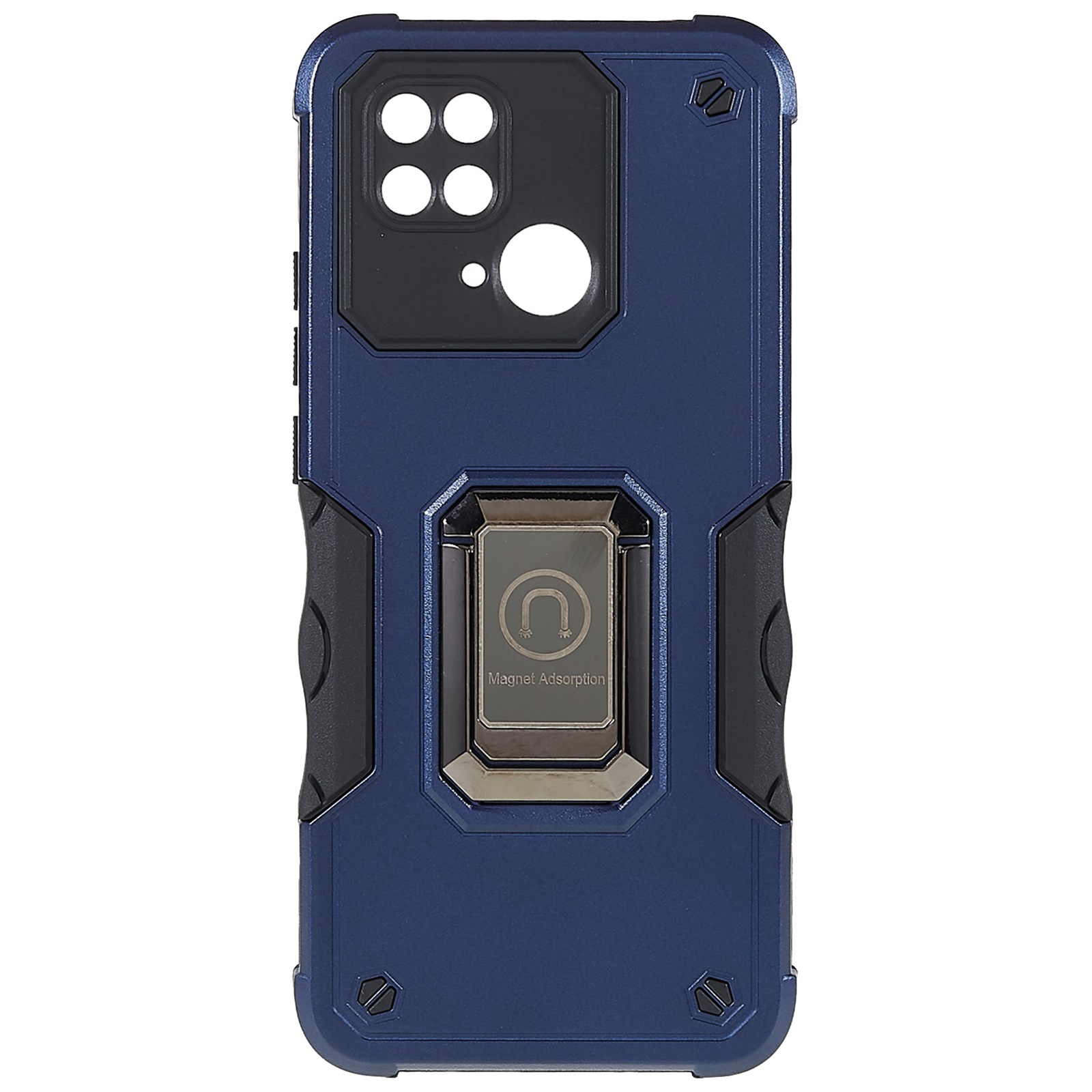 

Für Xiaomi Redmi 10C Hartes PC Soft TPU Phone Hülle Fingerringhalter Kickstand -schutzabdeckung - Blau, Xiaomi Redmi 10C 4G