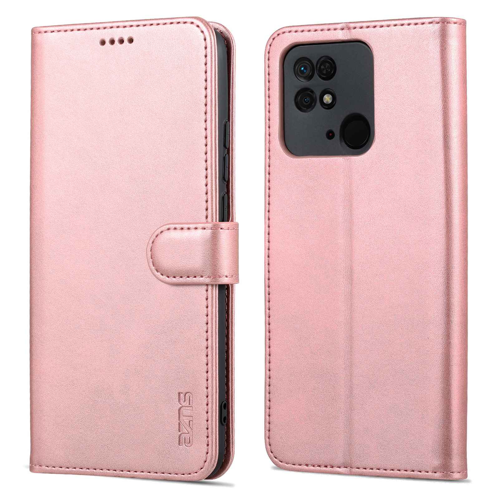 

Azns Für Xiaomi Redmi 10c PU Lederabdeckung TPU Inner Shell Wallet Stand Folio Flip Telefonabdeckung - Roségold, Xiaomi Redmi 10C 4G