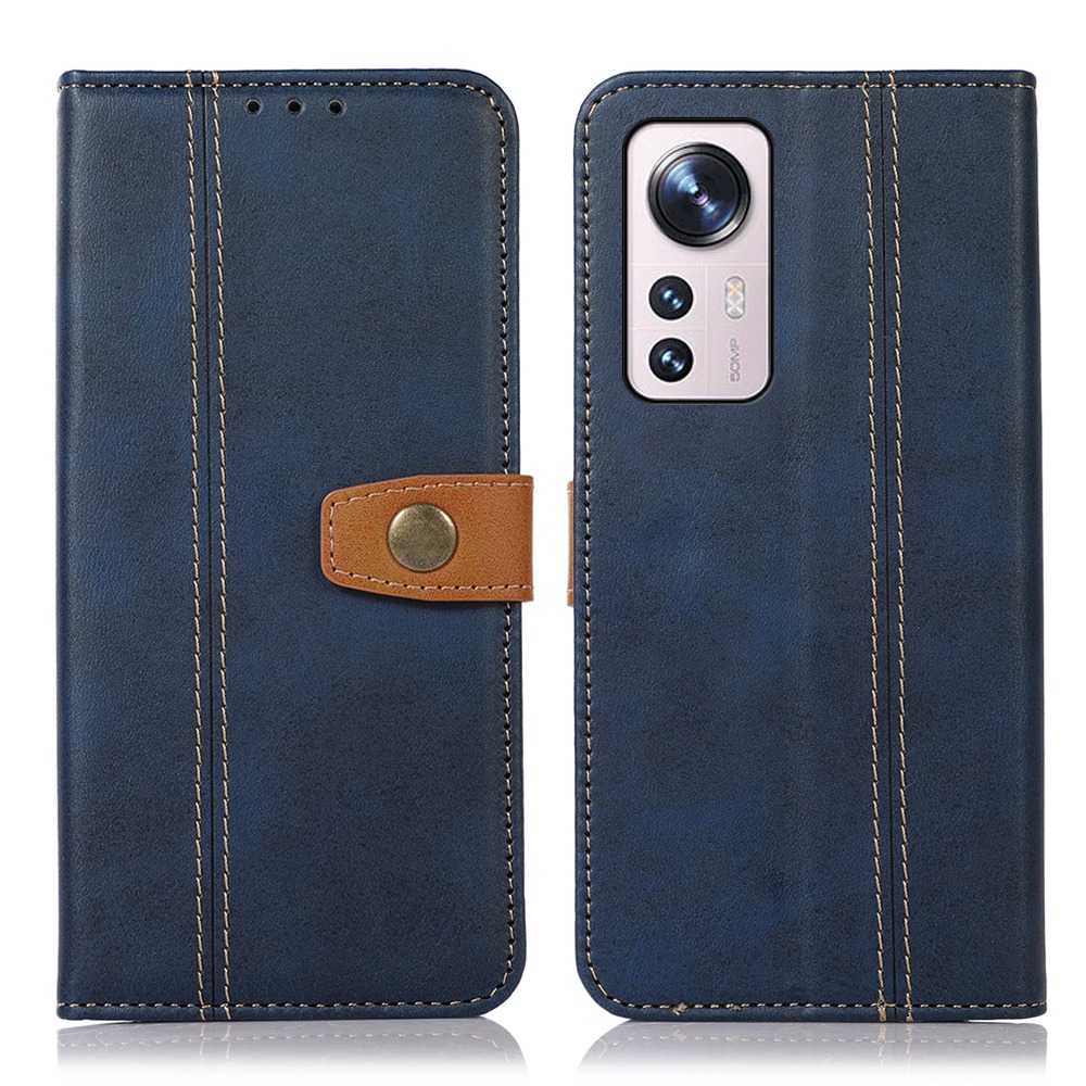 

Für Xiaomi 12 Lite PU Leder Brieftasche Telefonhülle Weiche TPU -shell -schutzbuch -ständer Klappendeckung - Saphir, Xiaomi 12 Lite 5G