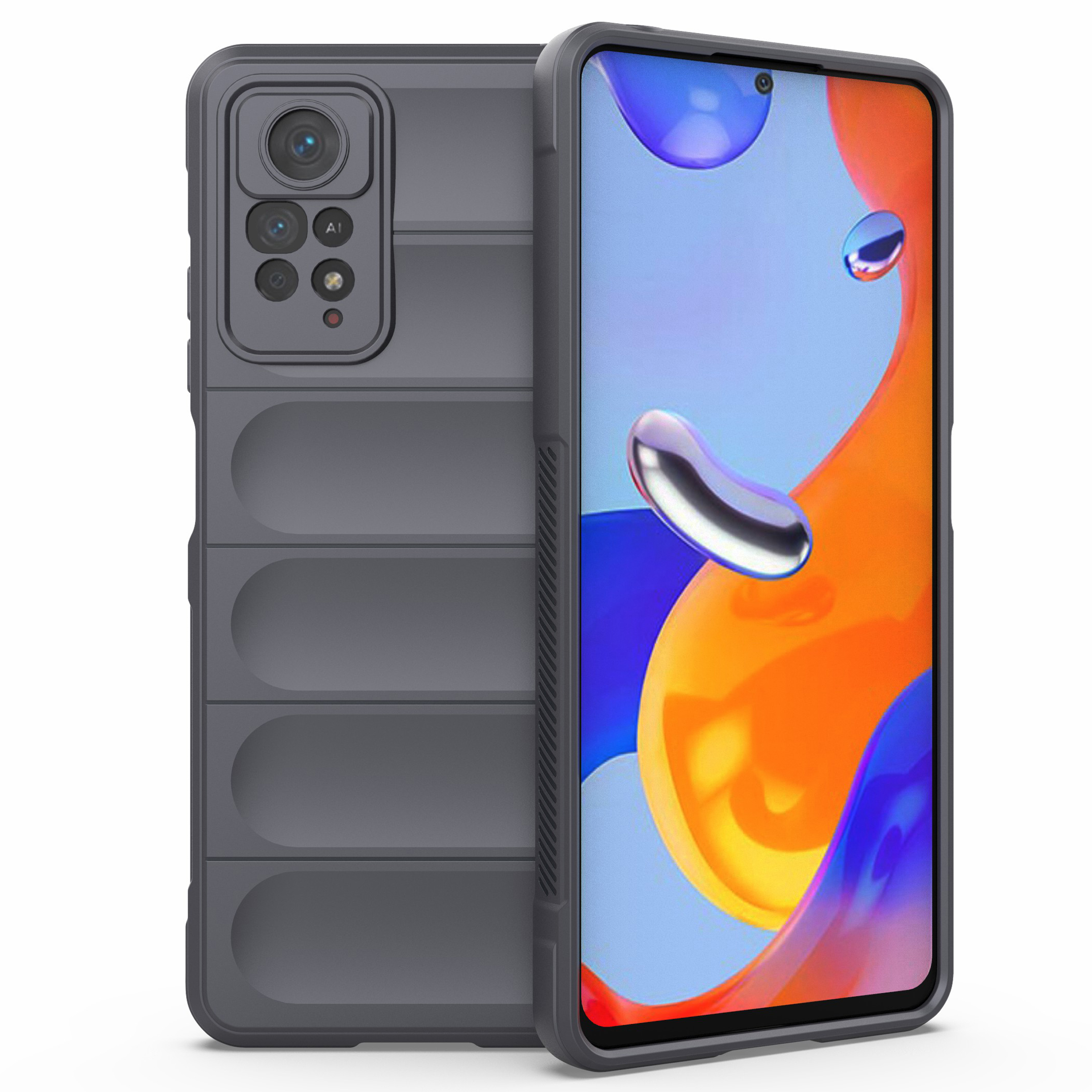 

Für Xiaomi Redmi Note 11 Pro 5G (Qualcomm)/Note 11 Pro 4G (MediaTek) TPU Phone Protector Case Anti-Drop Rugged Rückenabdeckung - Dunkelgrau, Xiaomi Redmi Note 11 Pro 5G (Qualcomm)